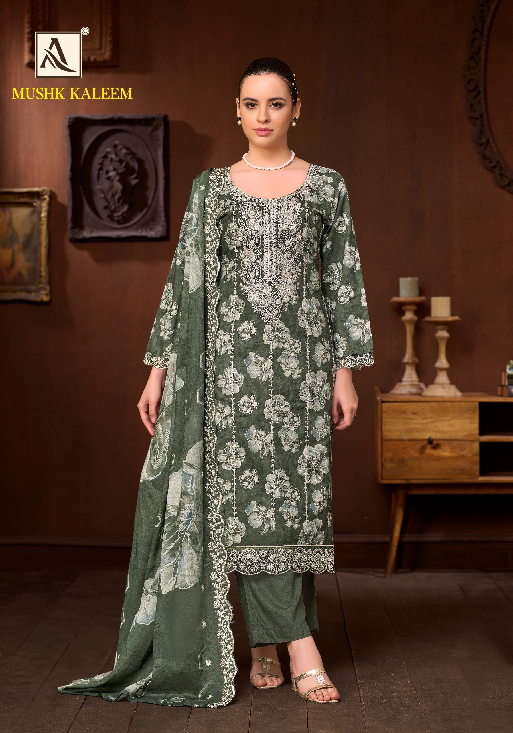 ALOK SUIT | MUSHK KALEEM | Pure Cambric Cotton Designer Collection