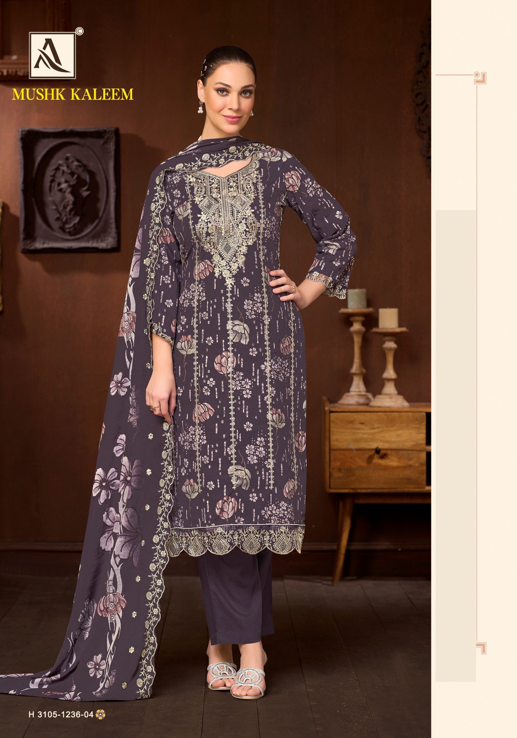 ALOK SUIT | MUSHK KALEEM | Pure Cambric Cotton Designer Collection