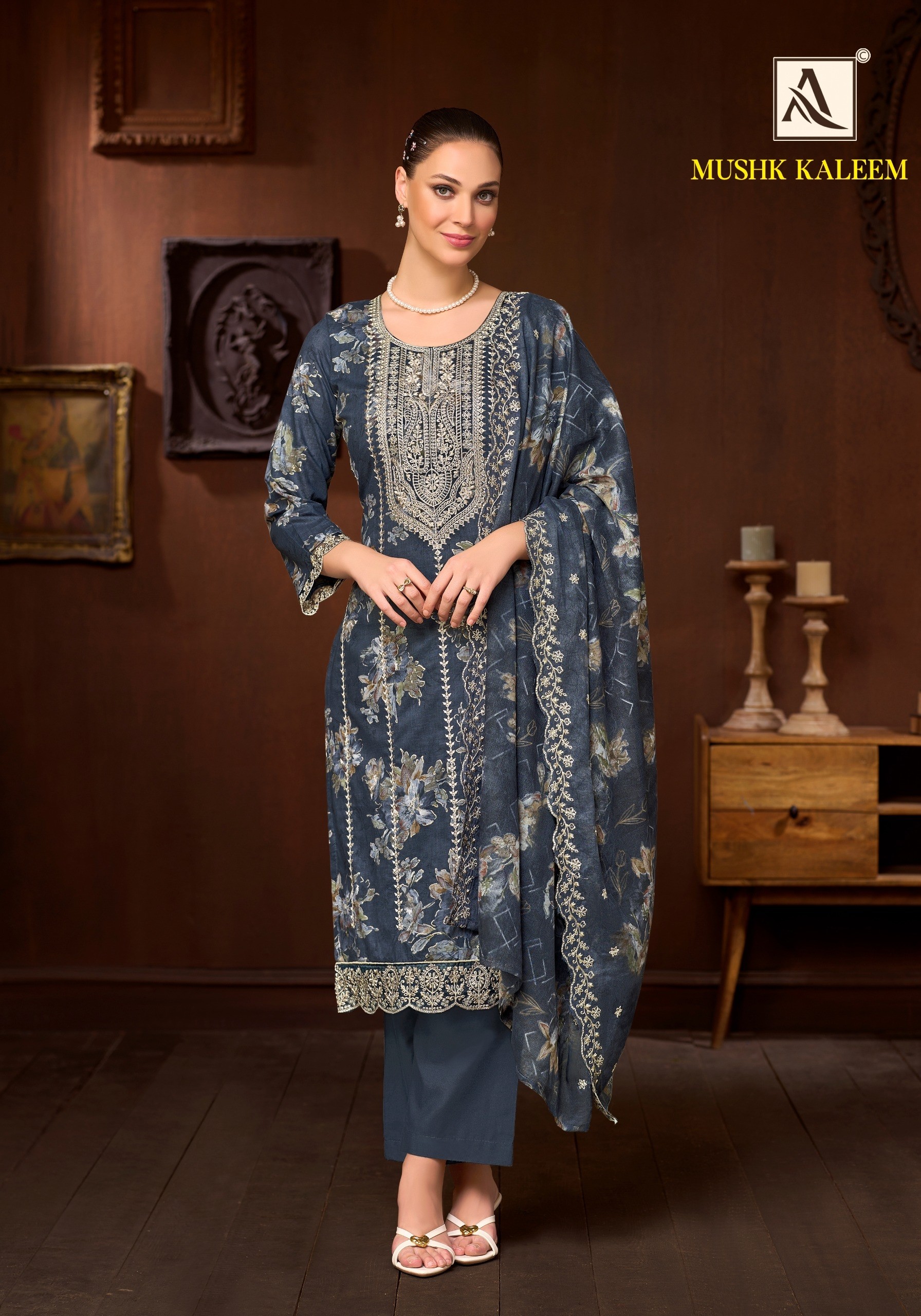 ALOK SUIT | MUSHK KALEEM | Pure Cambric Cotton Designer Collection