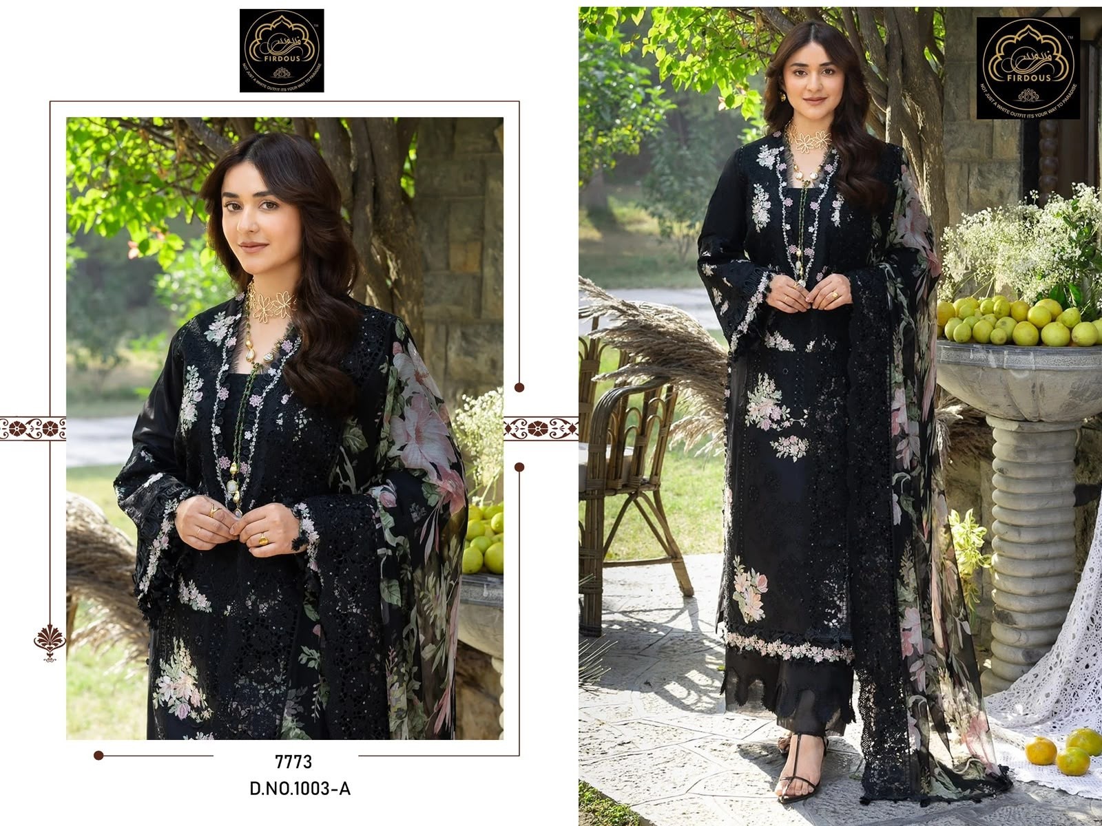 FIRDOUS | ELAF Luxury Lawn 7773 | Embroidered Cotton Collection