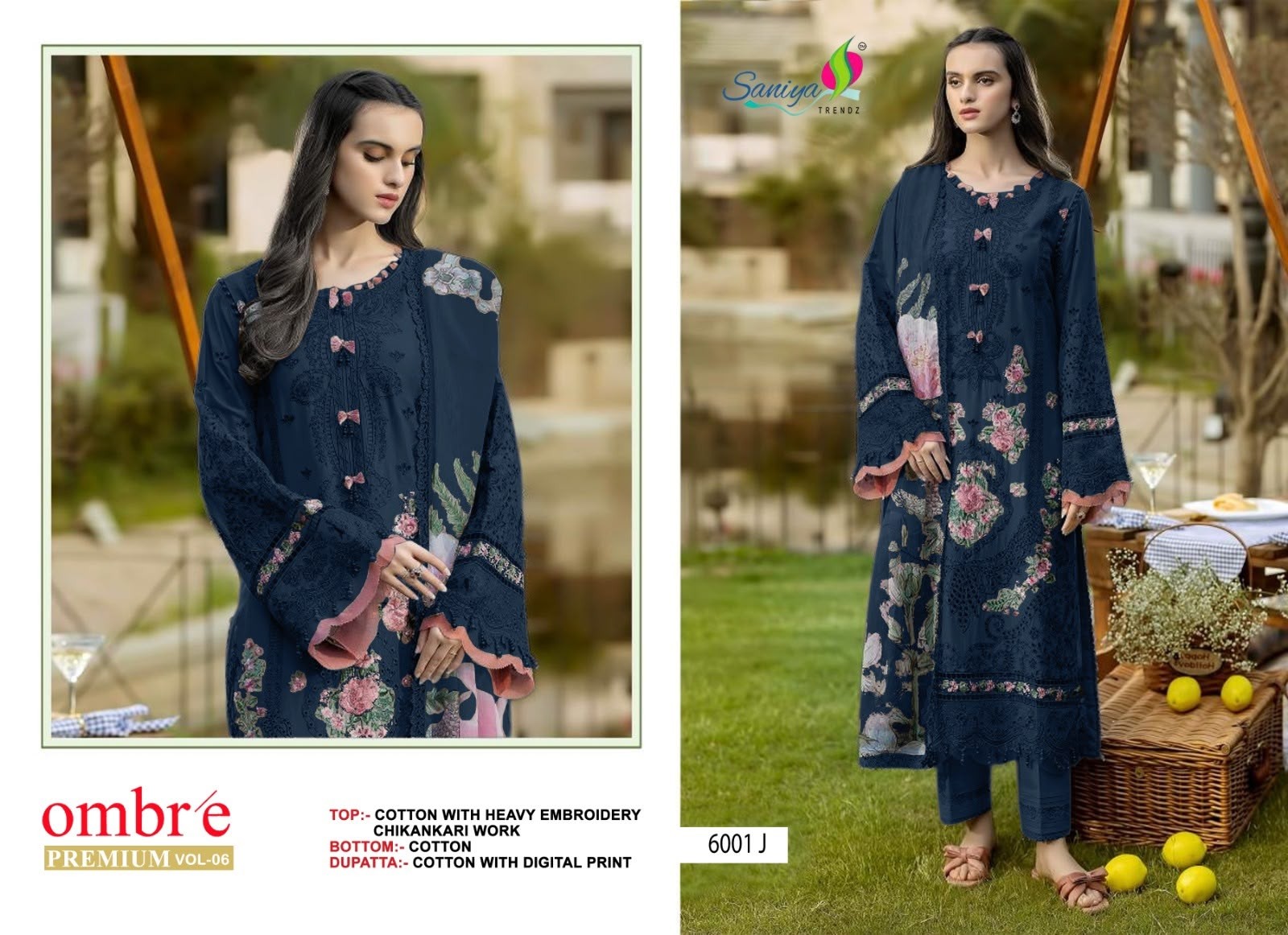 SANIYA TRENDZNX | OMBRÉ VOL-06 | Cotton Chikankari Collection