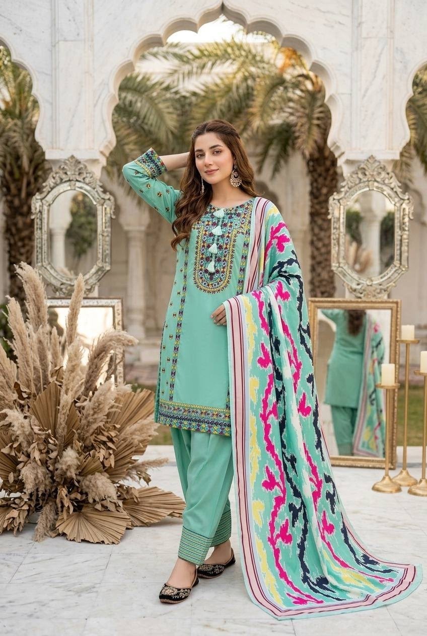 MT-1077 Heavy Natural Silk Embroidered Designer Collection