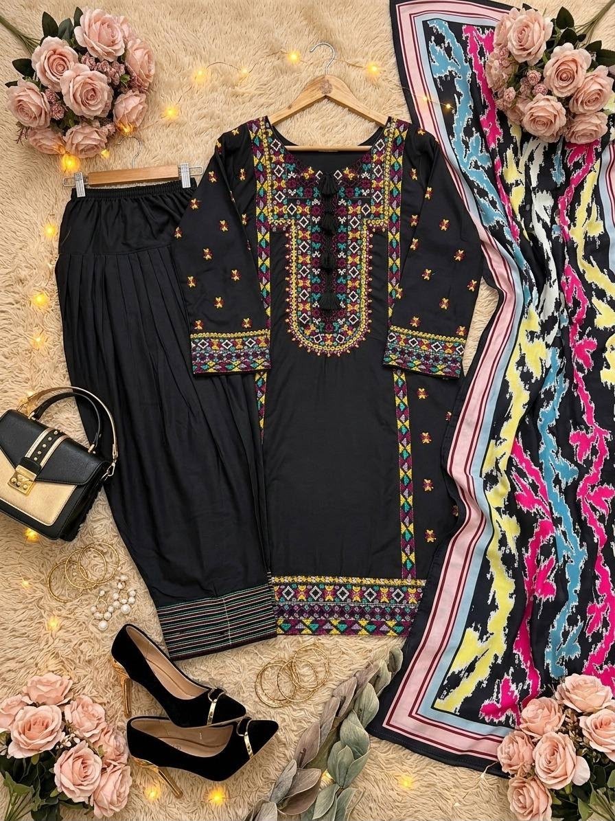 MT-1077 Heavy Natural Silk Embroidered Designer Collection