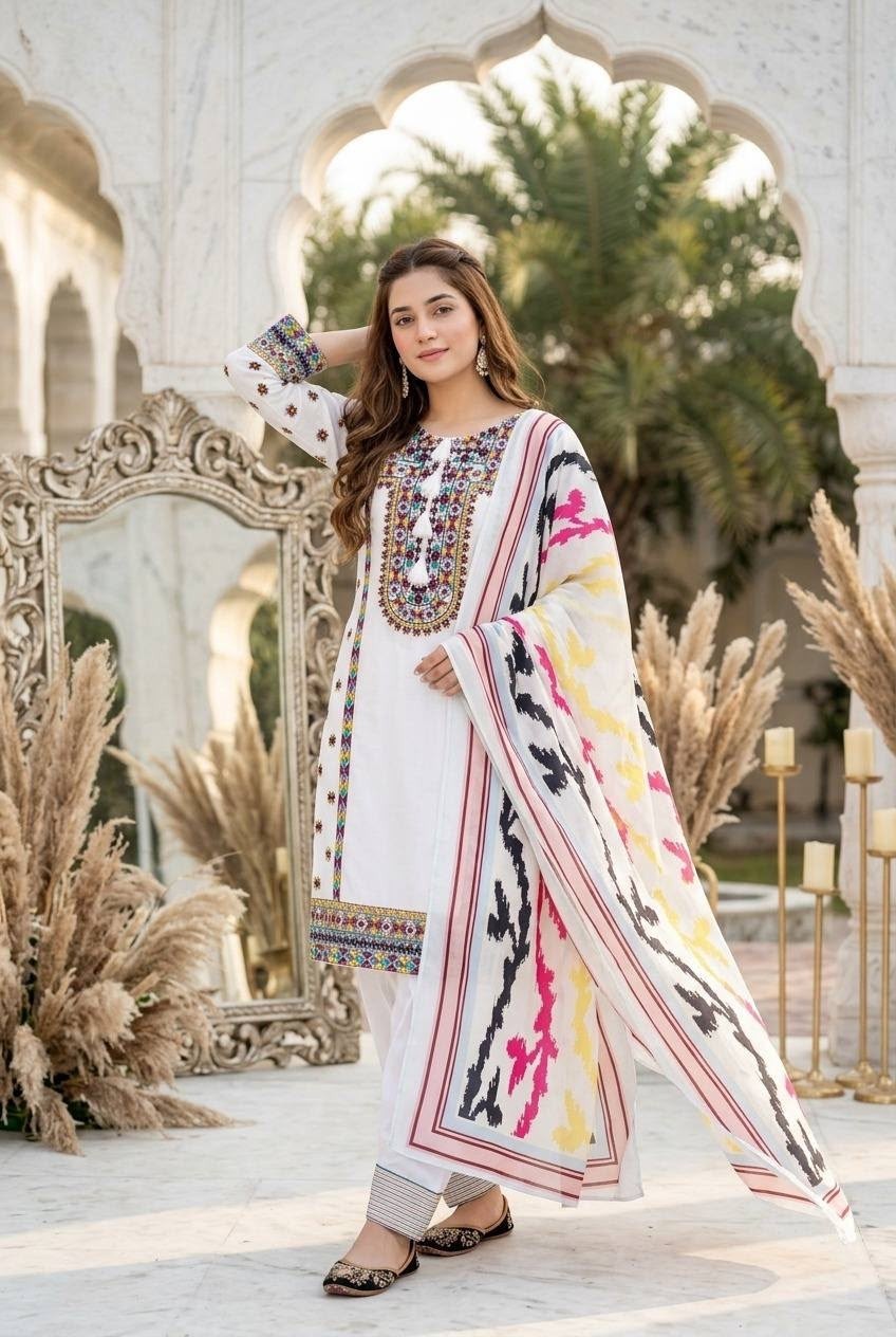 MT-1077 Heavy Natural Silk Embroidered Designer Collection