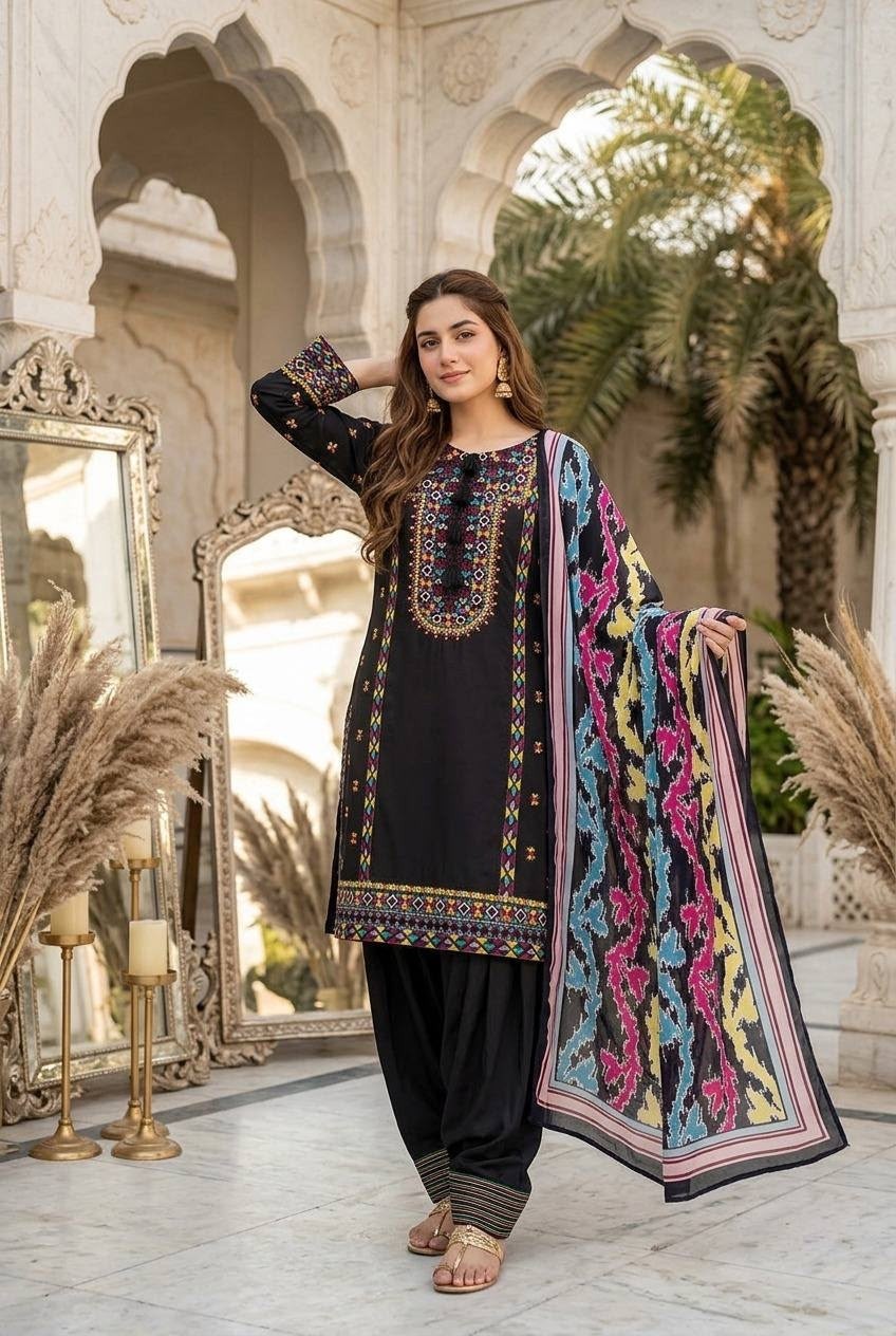 MT-1077 Heavy Natural Silk Embroidered Designer Collection