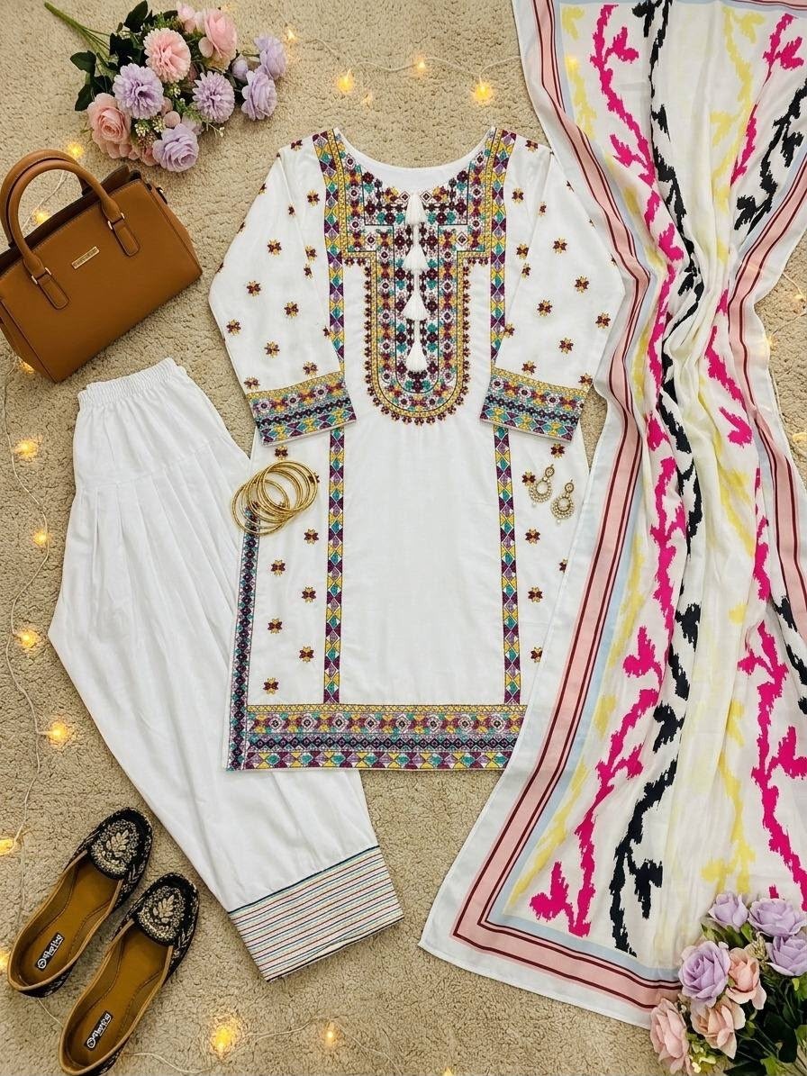 MT-1077 Heavy Natural Silk Embroidered Designer Collection