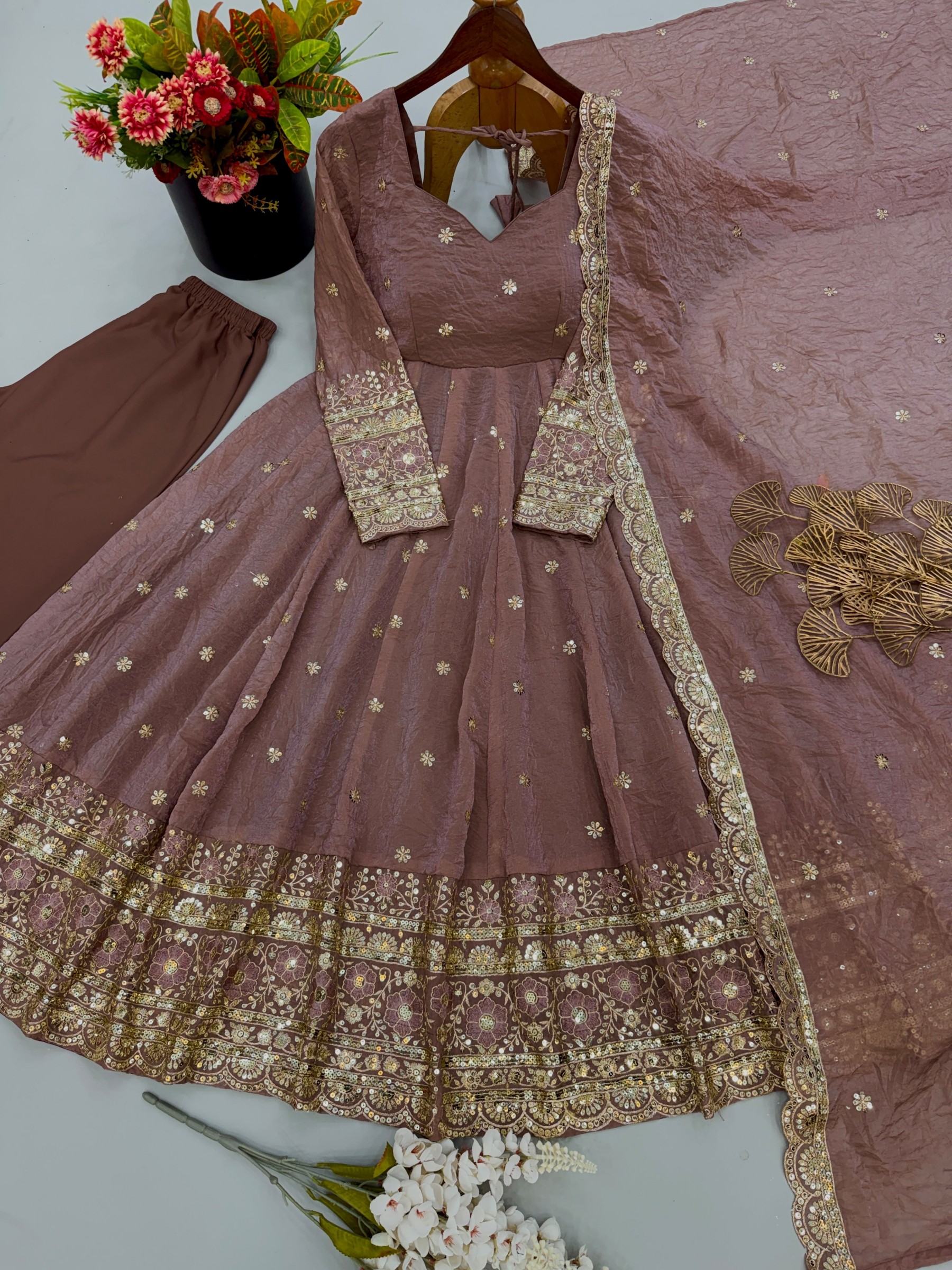 JF-059 | Fendy Crush Heavy Sequence Embroidered Designer Gown