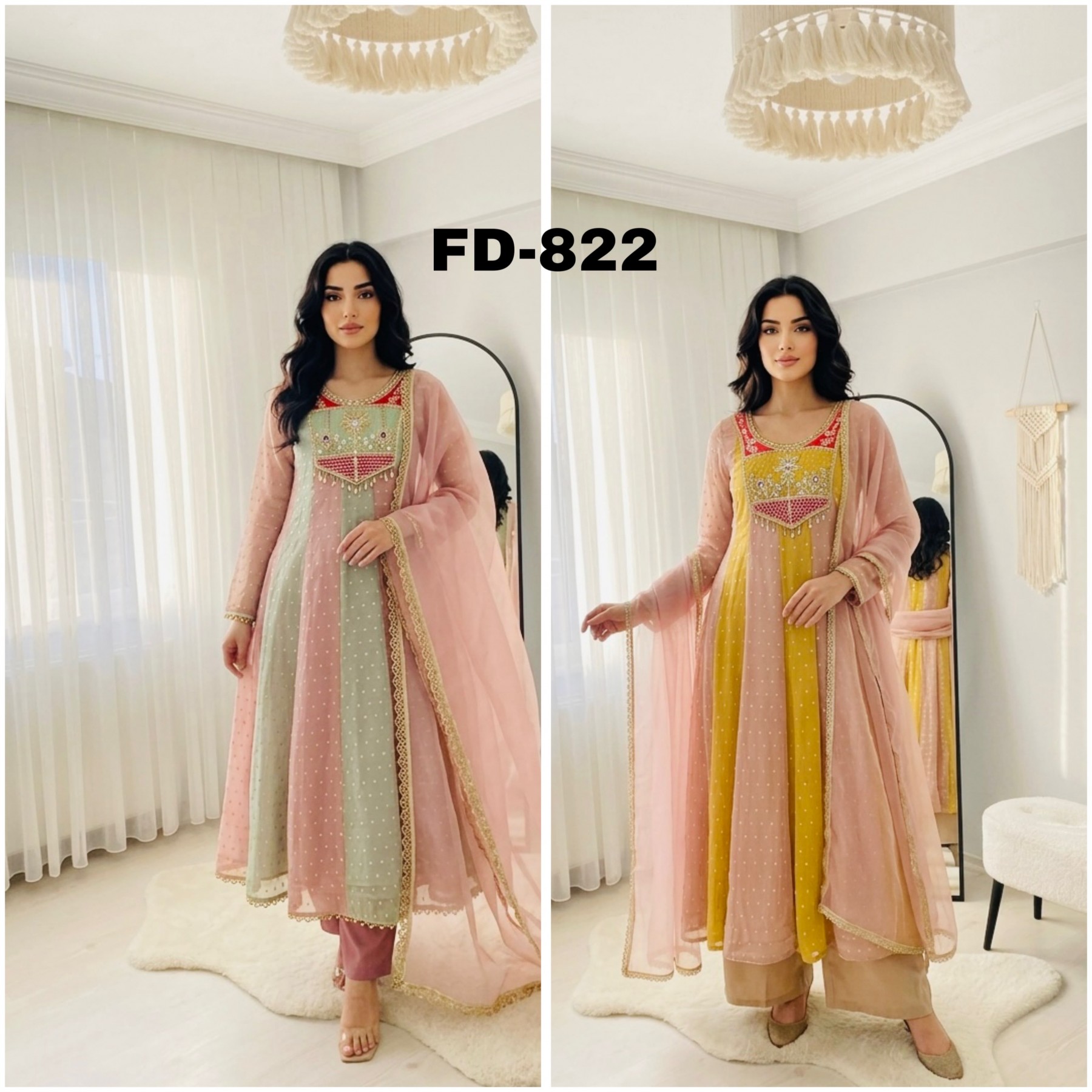 FD-822 | Pure Salsa Crush Butty Sequins Embroidered Gown Collection