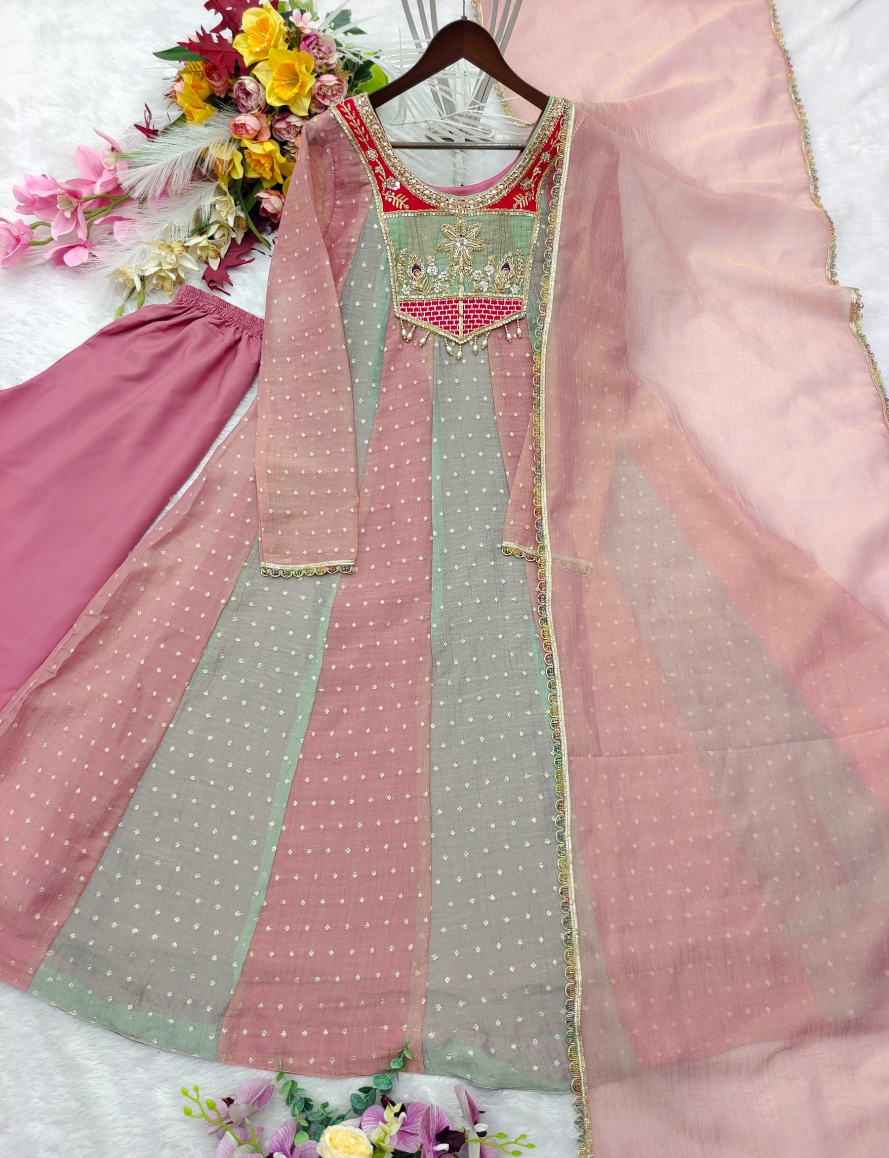 FD-822 | Pure Salsa Crush Butty Sequins Embroidered Gown Collection