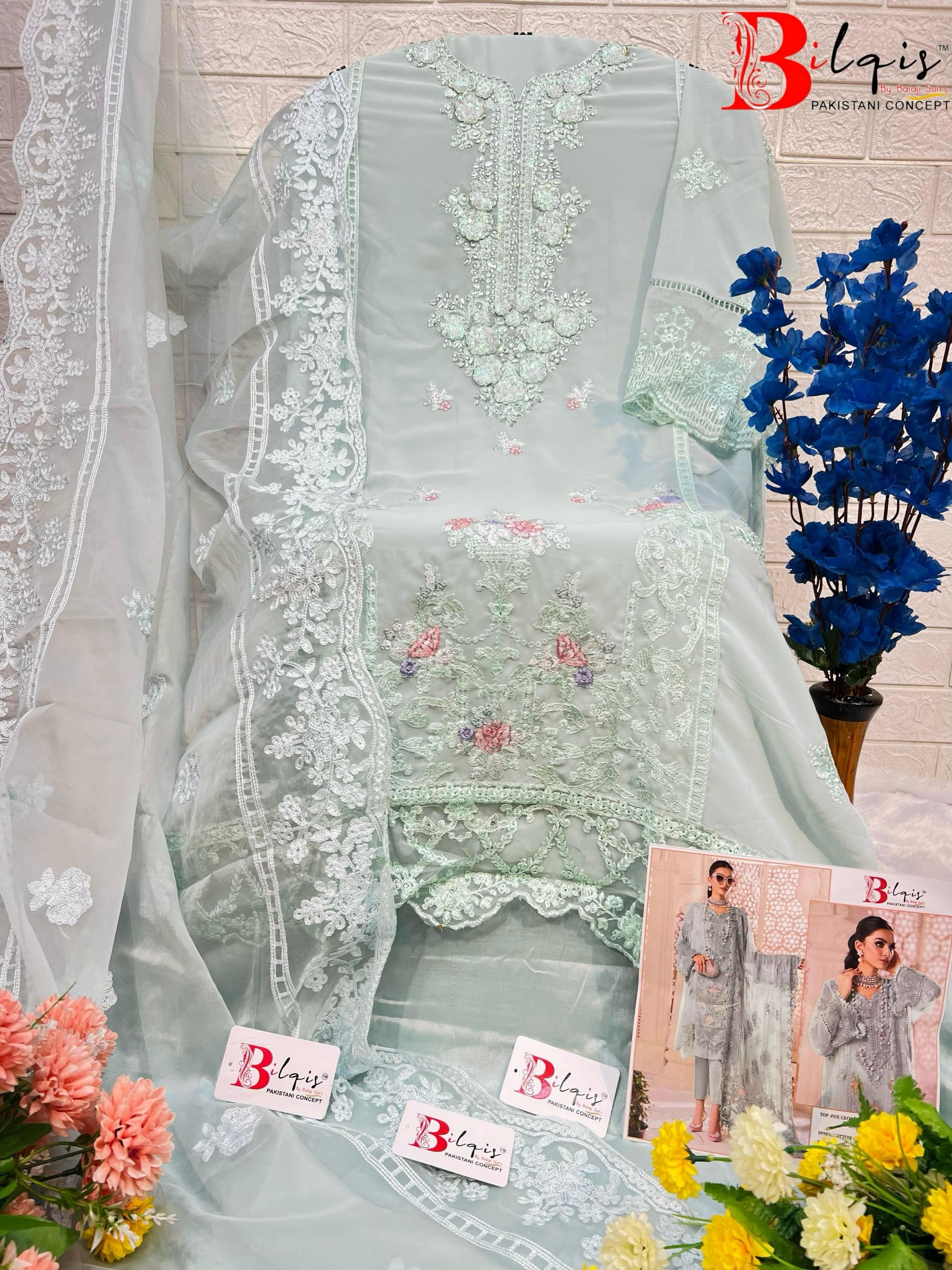 BILQIS B-25 | Fox Georgette Heavy Embroidered Designer Collection