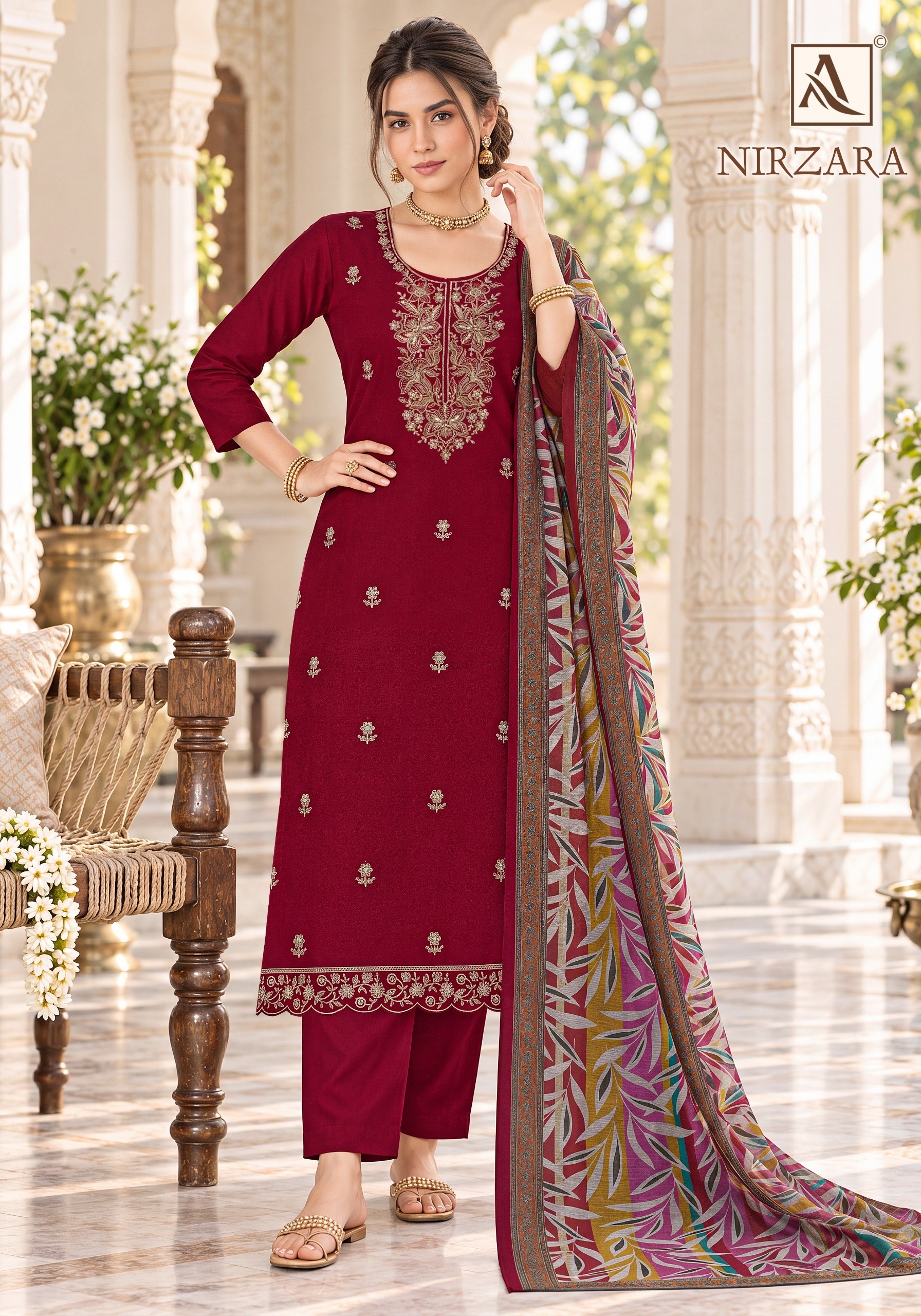 ALOK SUIT | NIRZARA | Premium Zam Dyed Designer Collection
