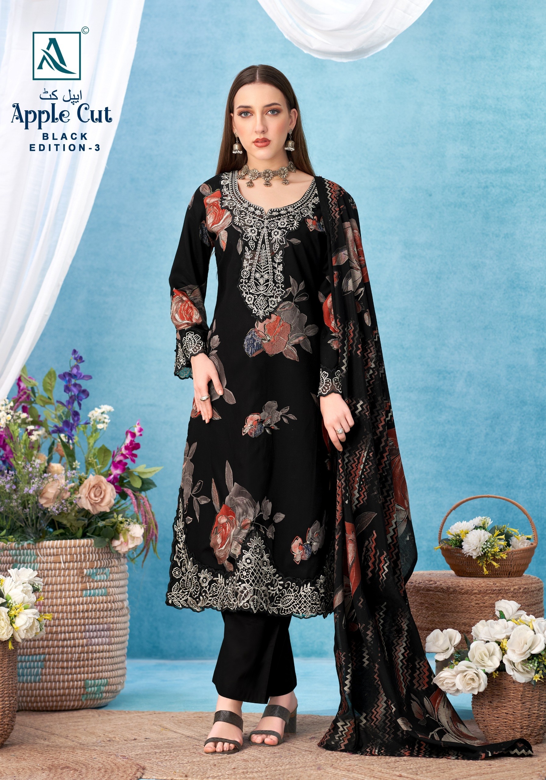 ALOK SUIT | APPLE CUT-3 | BLACK EDITION | Viscose Reyon Designer CollectionHD