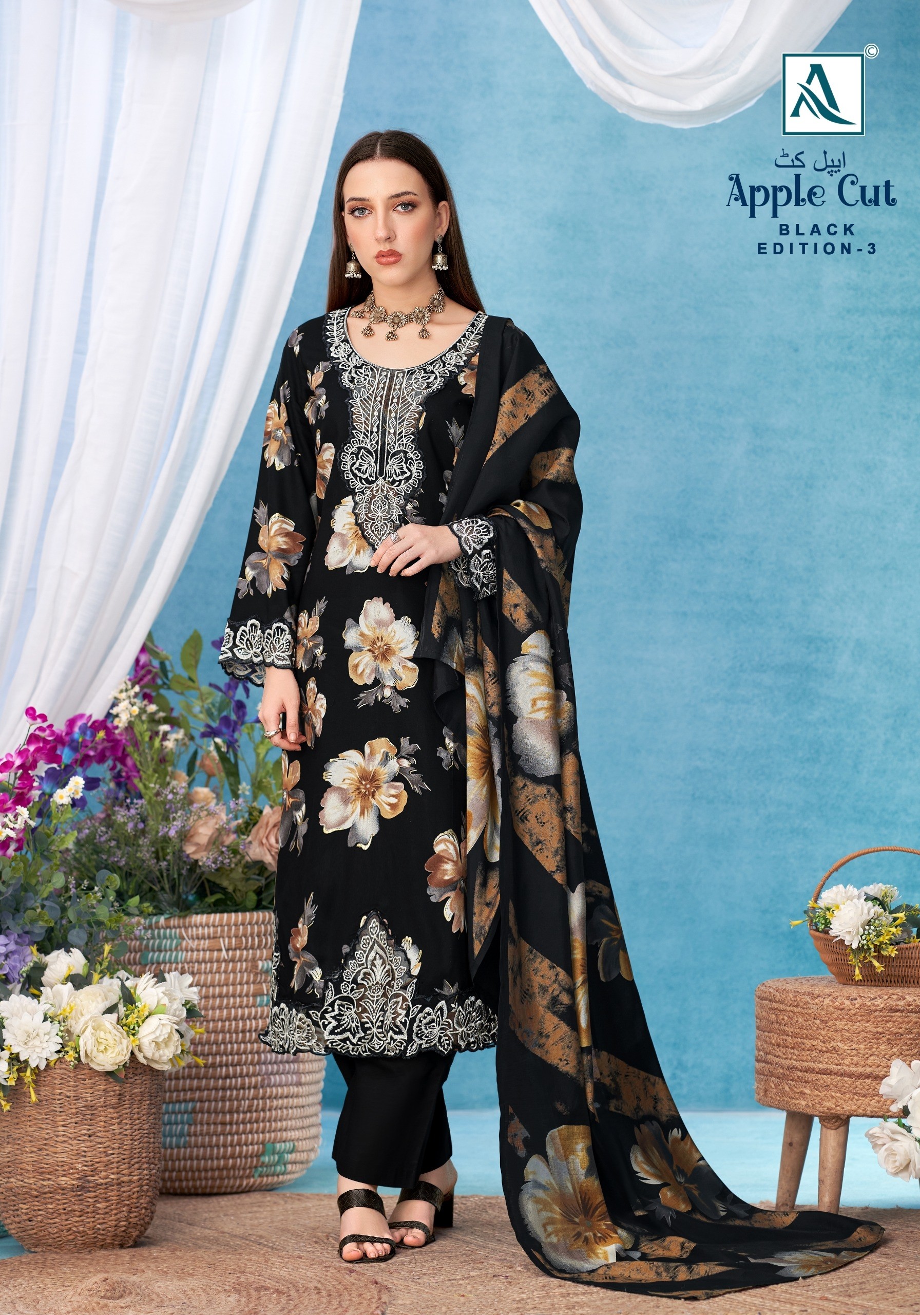 ALOK SUIT | APPLE CUT-3 | BLACK EDITION | Viscose Reyon Designer CollectionHD