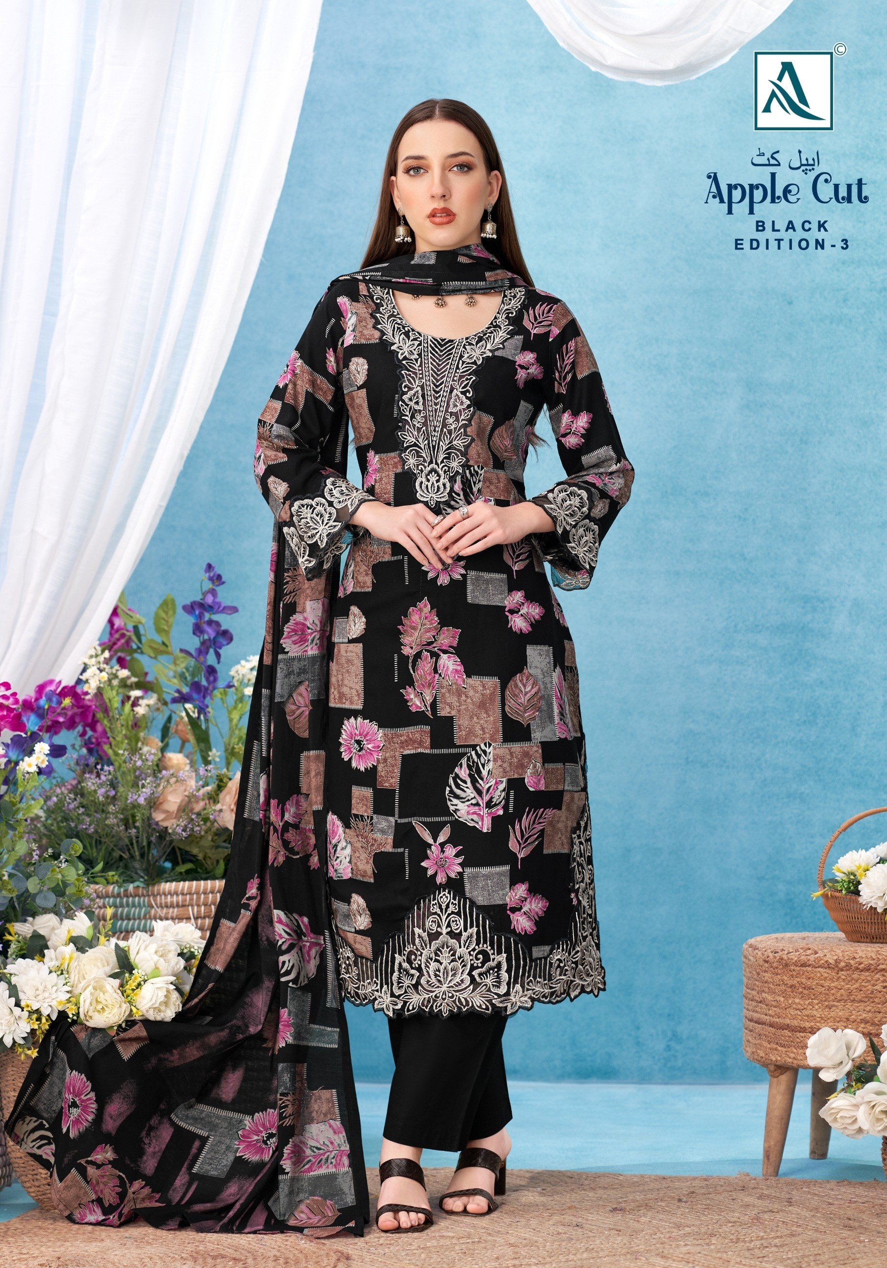 ALOK SUIT | APPLE CUT-3 | BLACK EDITION | Viscose Reyon Designer CollectionHD