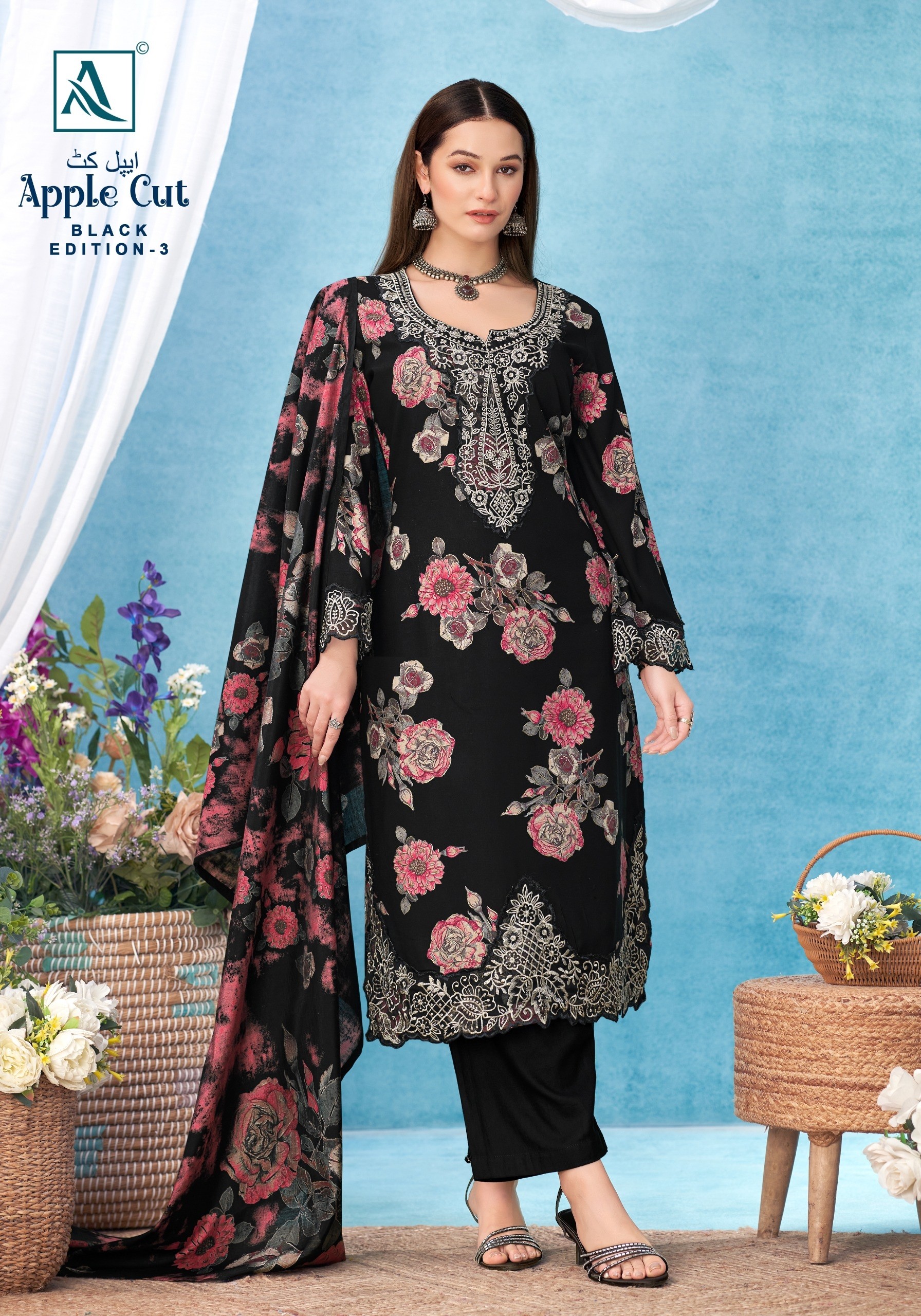 ALOK SUIT | APPLE CUT-3 | BLACK EDITION | Viscose Reyon Designer CollectionHD