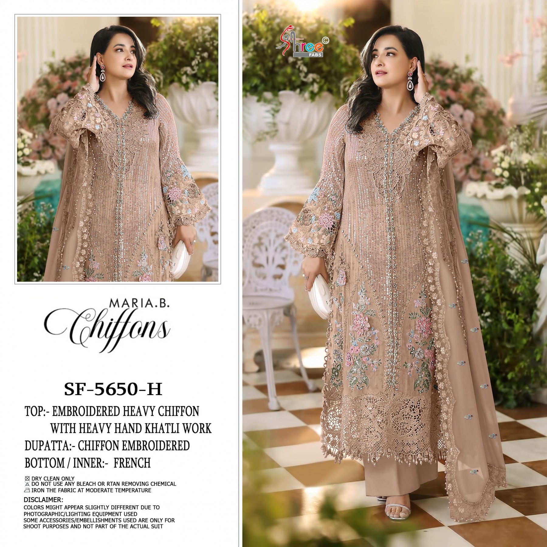 SHREE FABS | SF-5650 COLOR | Heavy Chiffon Hand Khatli Collection