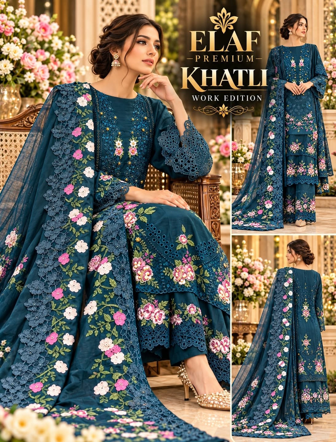 ELAF PREMIUM | KHATLI SERIES | Pure Cotton Heavy Embroidered Collection