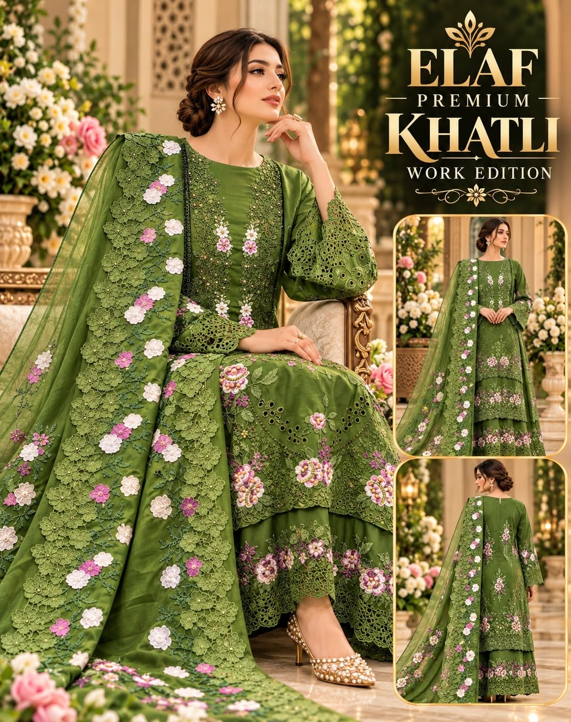 ELAF PREMIUM | KHATLI SERIES | Pure Cotton Heavy Embroidered Collection