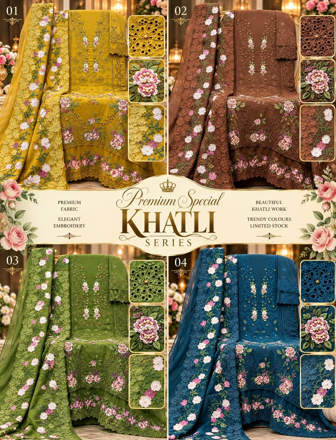 ELAF PREMIUM | KHATLI SERIES | Pure Cotton Heavy Embroidered Collection