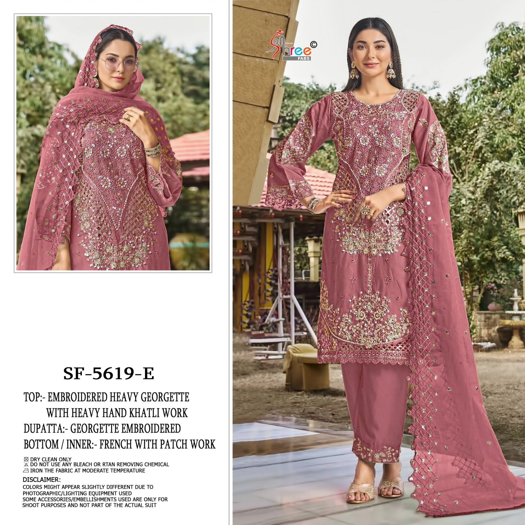 SF-5619 COLOR | Heavy Fox Georgette Hand Khatli Designer Suit