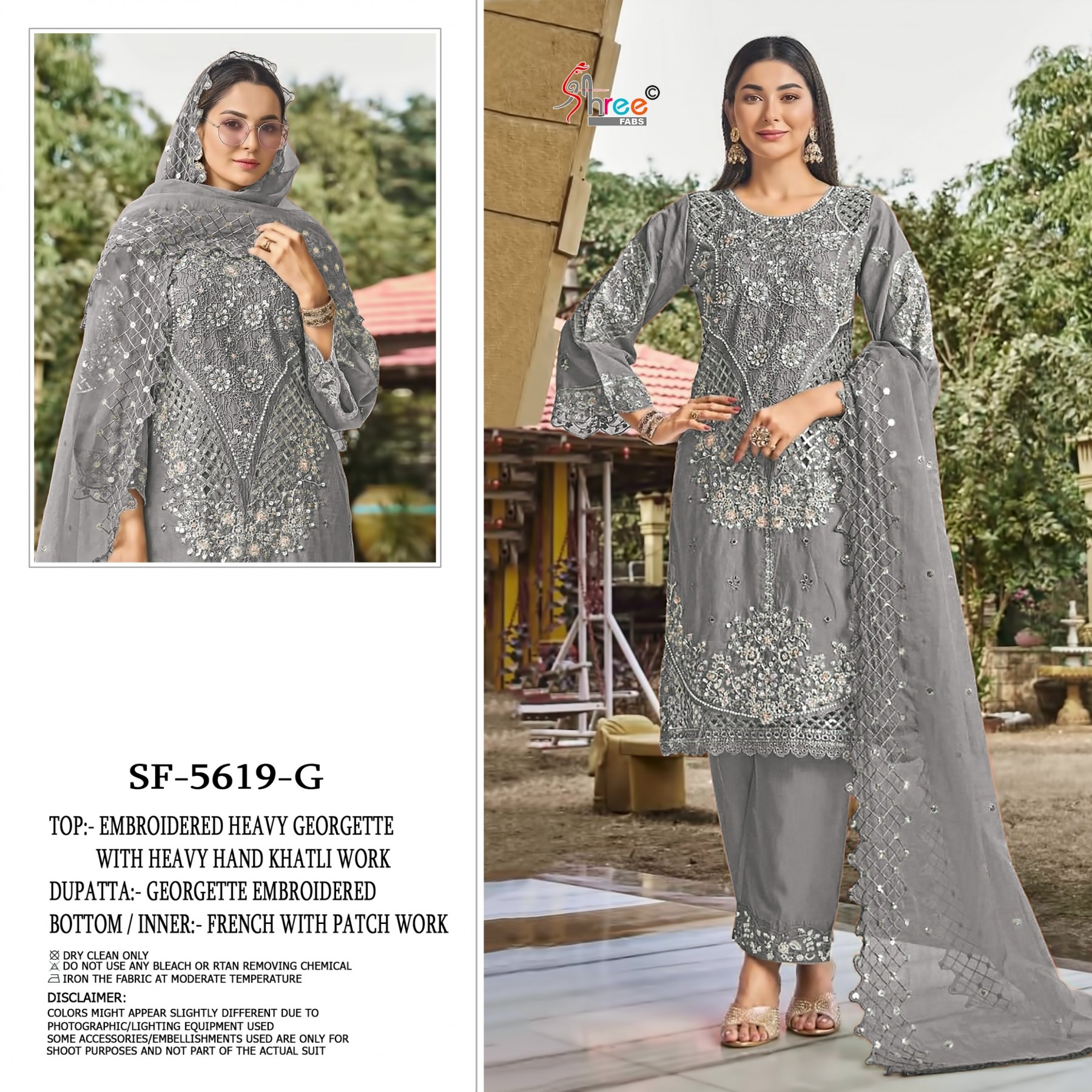 SF-5619 COLOR | Heavy Fox Georgette Hand Khatli Designer Suit