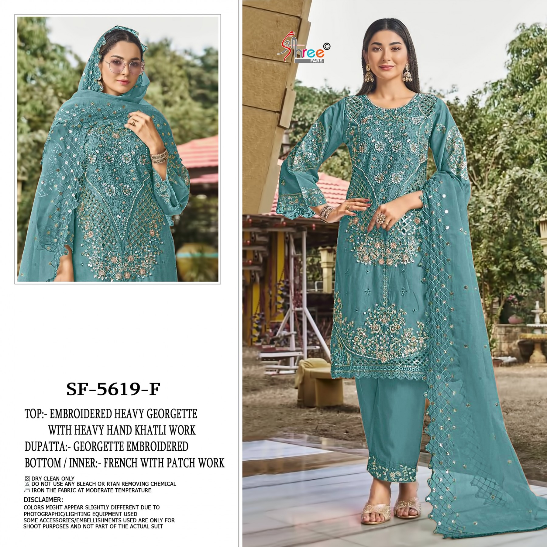 SF-5619 COLOR | Heavy Fox Georgette Hand Khatli Designer Suit