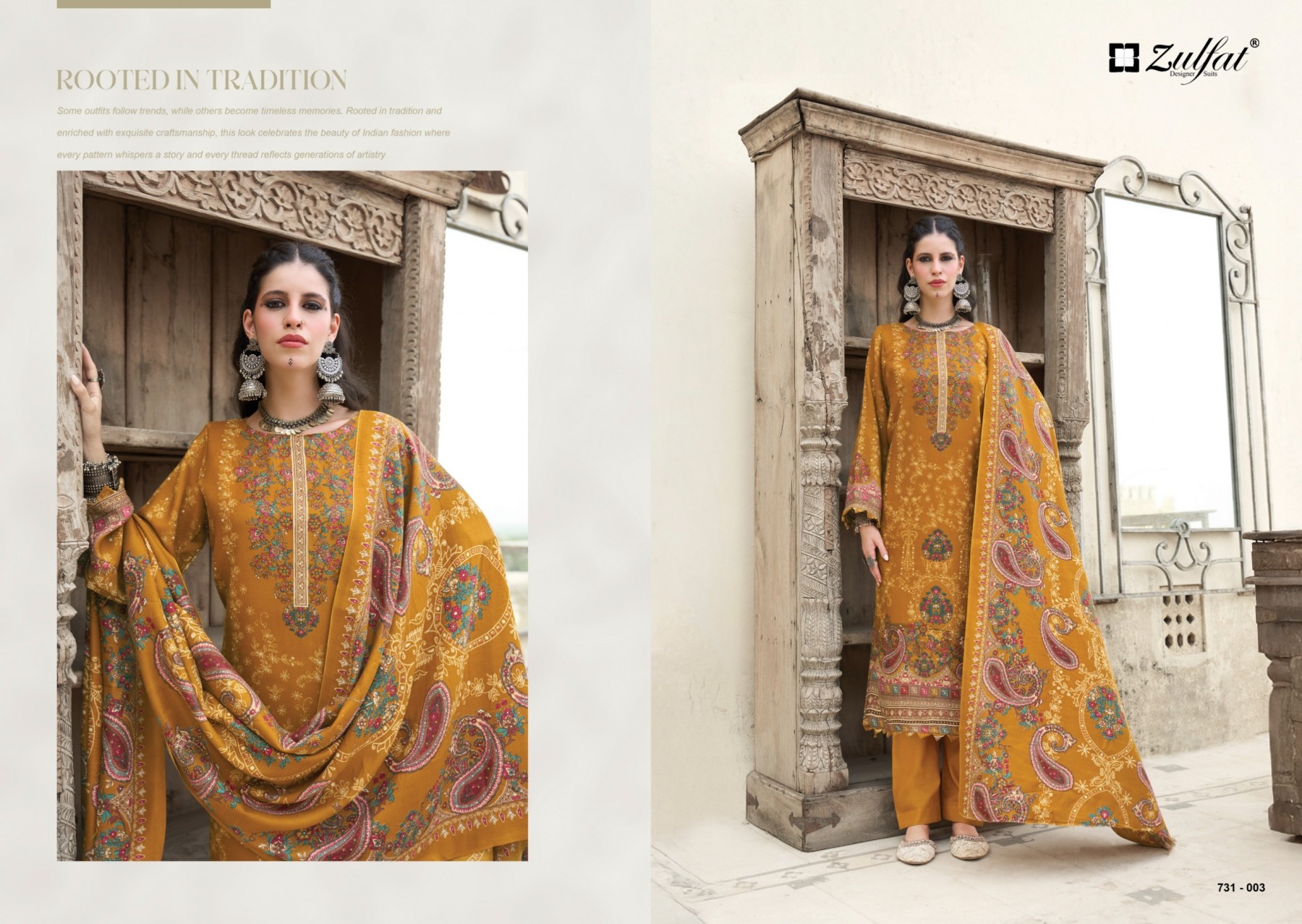 GULNOOR by ZULFAT | Pure Woollen Pashmina Winter Collection