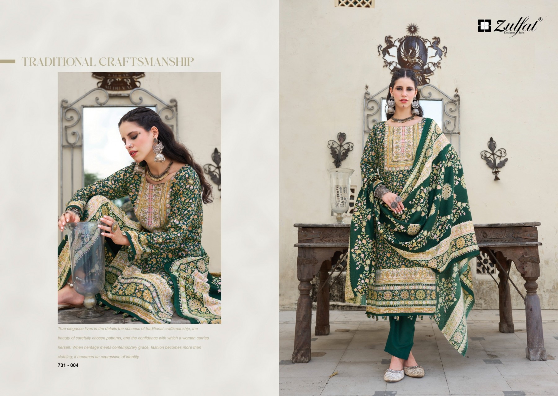 GULNOOR by ZULFAT | Pure Woollen Pashmina Winter Collection