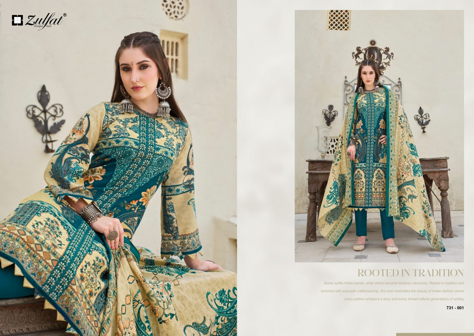 GULNOOR by ZULFAT | Pure Woollen Pashmina Winter Collection