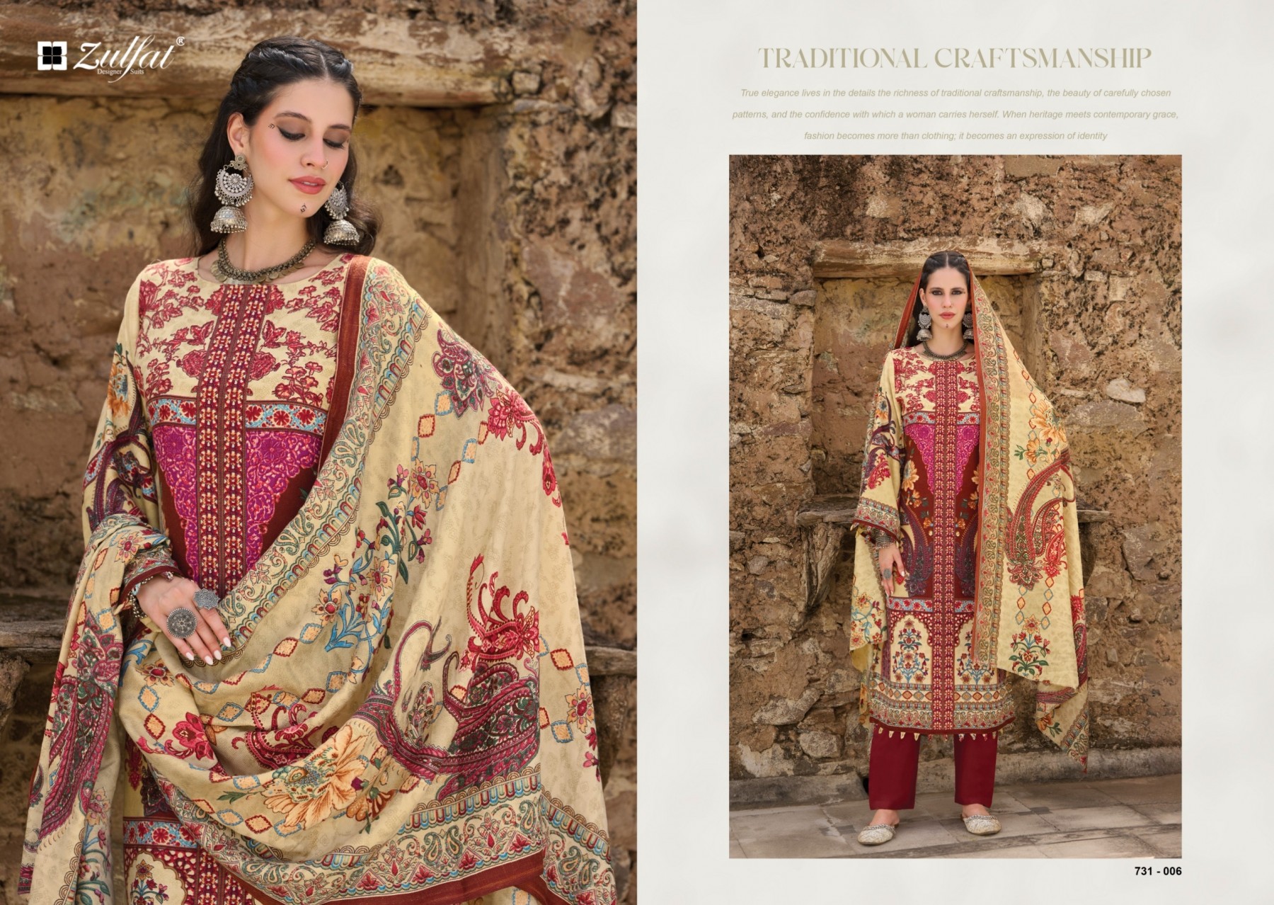 GULNOOR by ZULFAT | Pure Woollen Pashmina Winter Collection