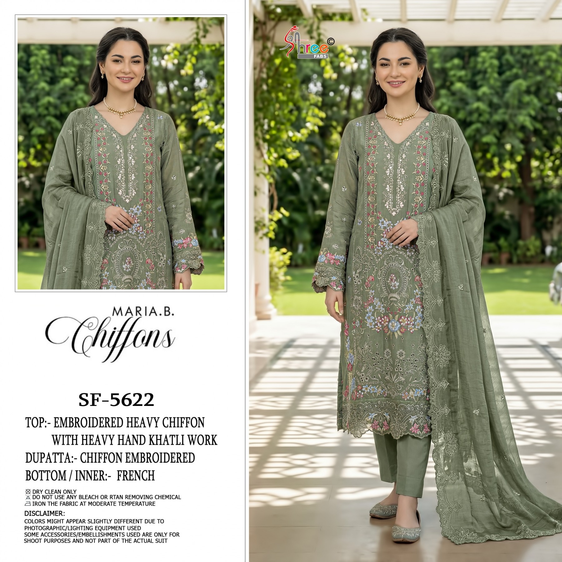 SF-5622 COLOR | Heavy Chiffon Hand Khatli Collection