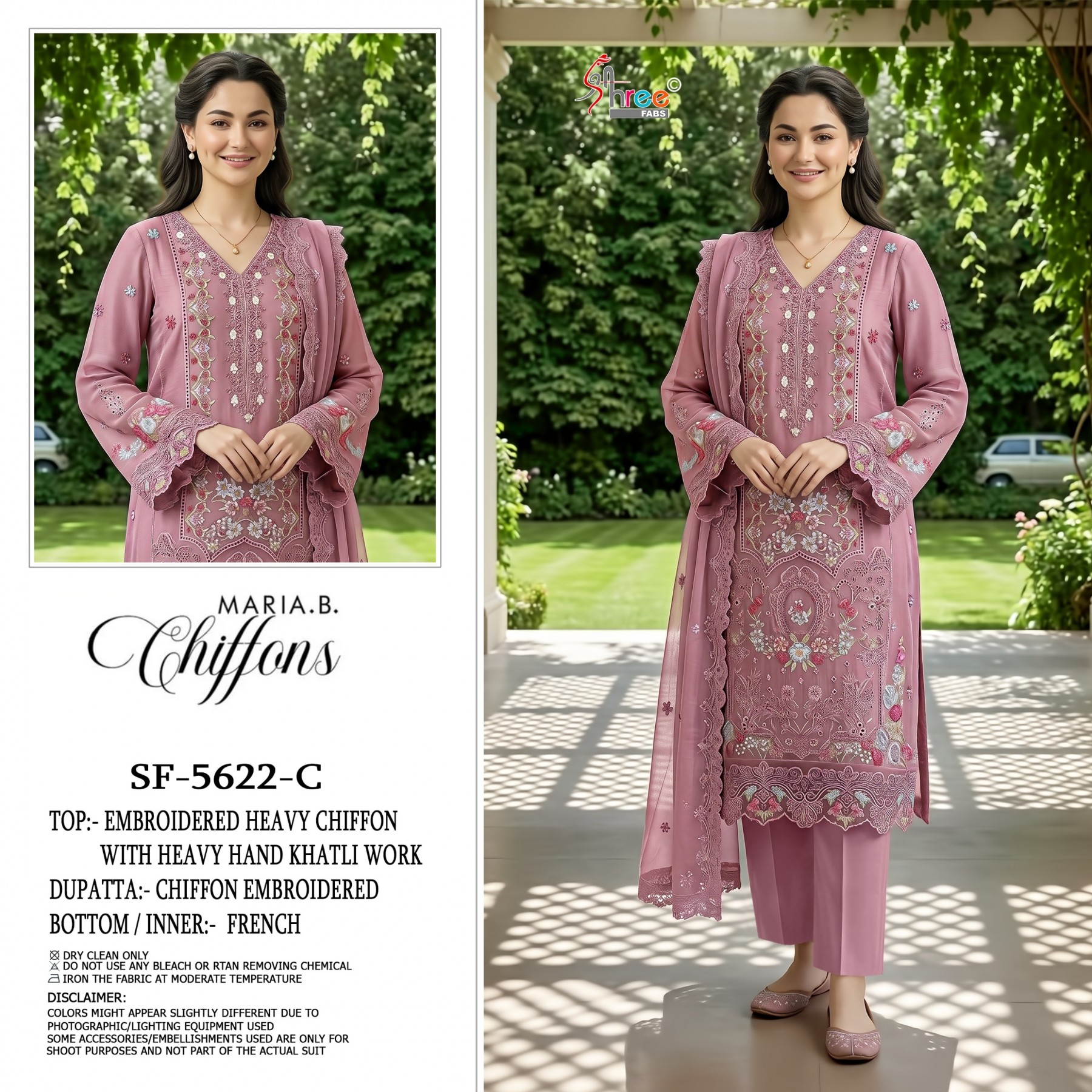SF-5622 COLOR | Heavy Chiffon Hand Khatli Collection