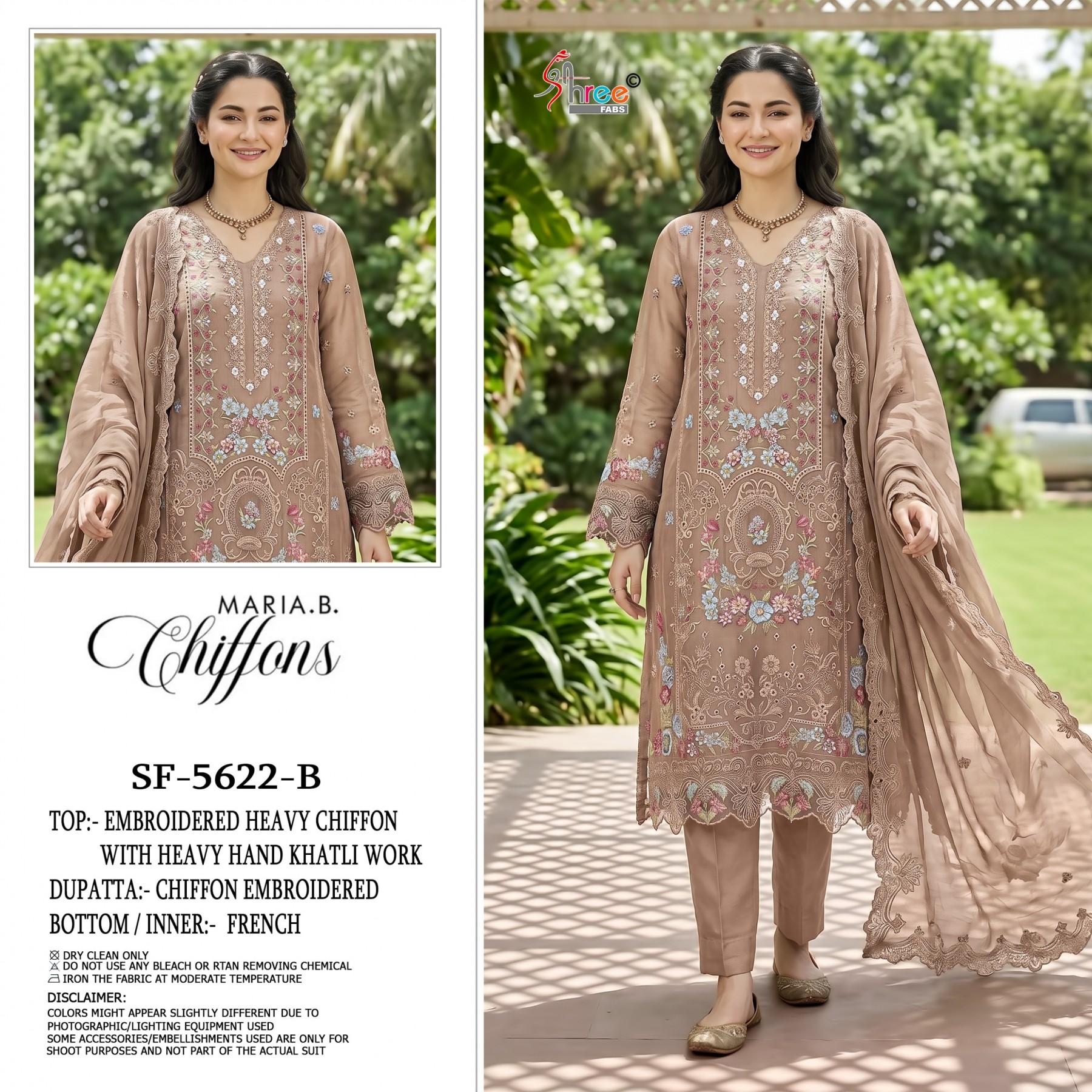 SF-5622 COLOR | Heavy Chiffon Hand Khatli Collection