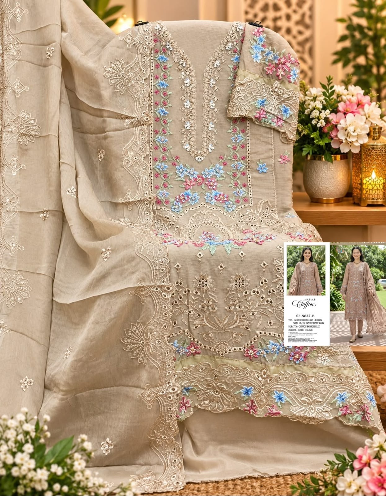 SF-5622 COLOR | Heavy Chiffon Hand Khatli Collection