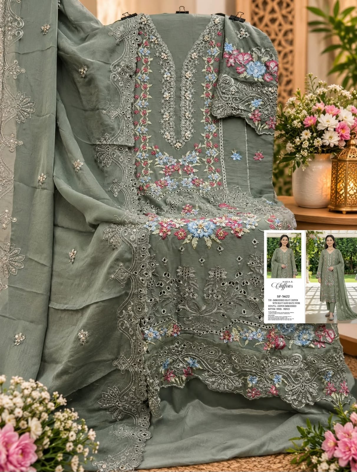 SF-5622 COLOR | Heavy Chiffon Hand Khatli Collection
