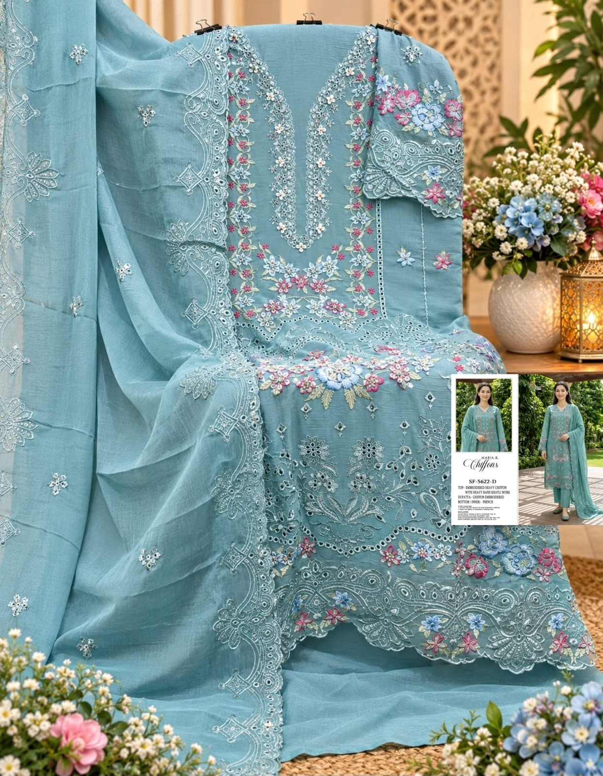 SF-5622 COLOR | Heavy Chiffon Hand Khatli Collection