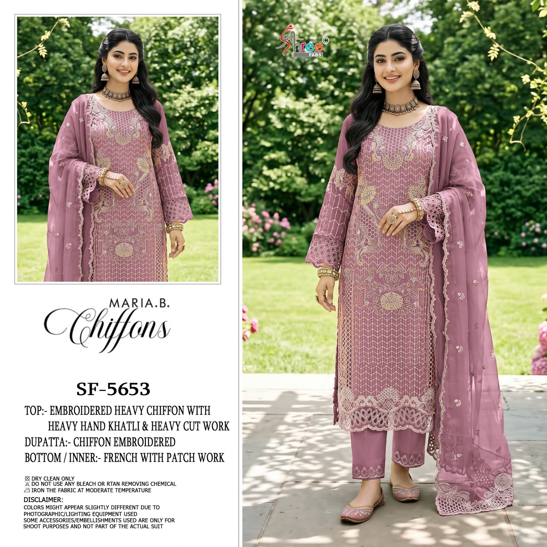SHREE FABS | SF-5653 COLOR | Heavy Chiffon Hand Khatli & Latkan Collection