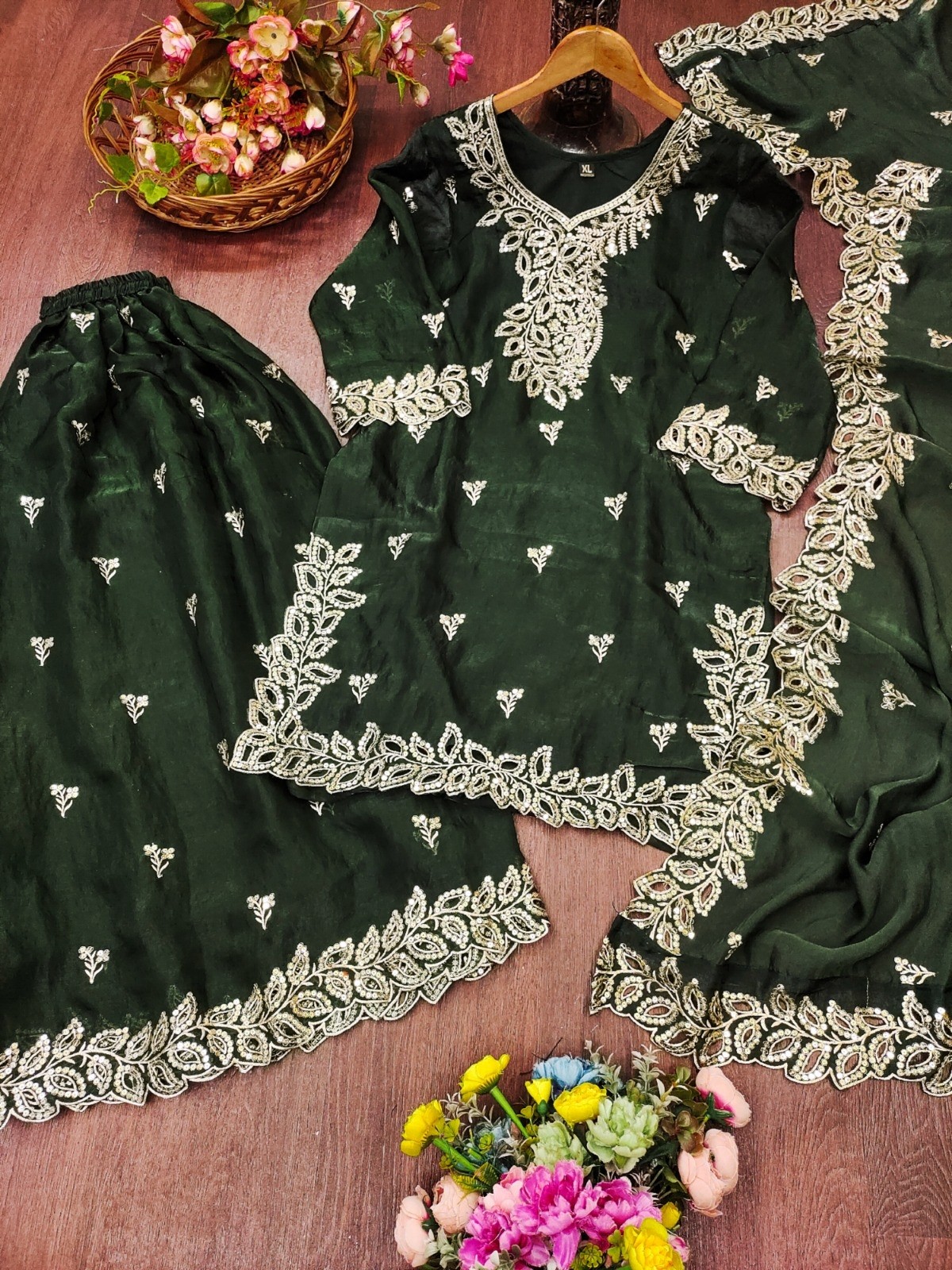 FE-141 | Fendy Silk Sequence Embroidered Designer Sharara