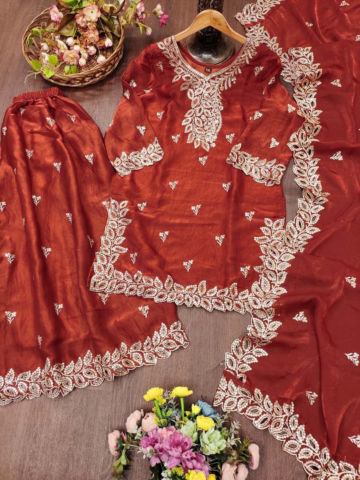 FE-141 | Fendy Silk Sequence Embroidered Designer Sharara