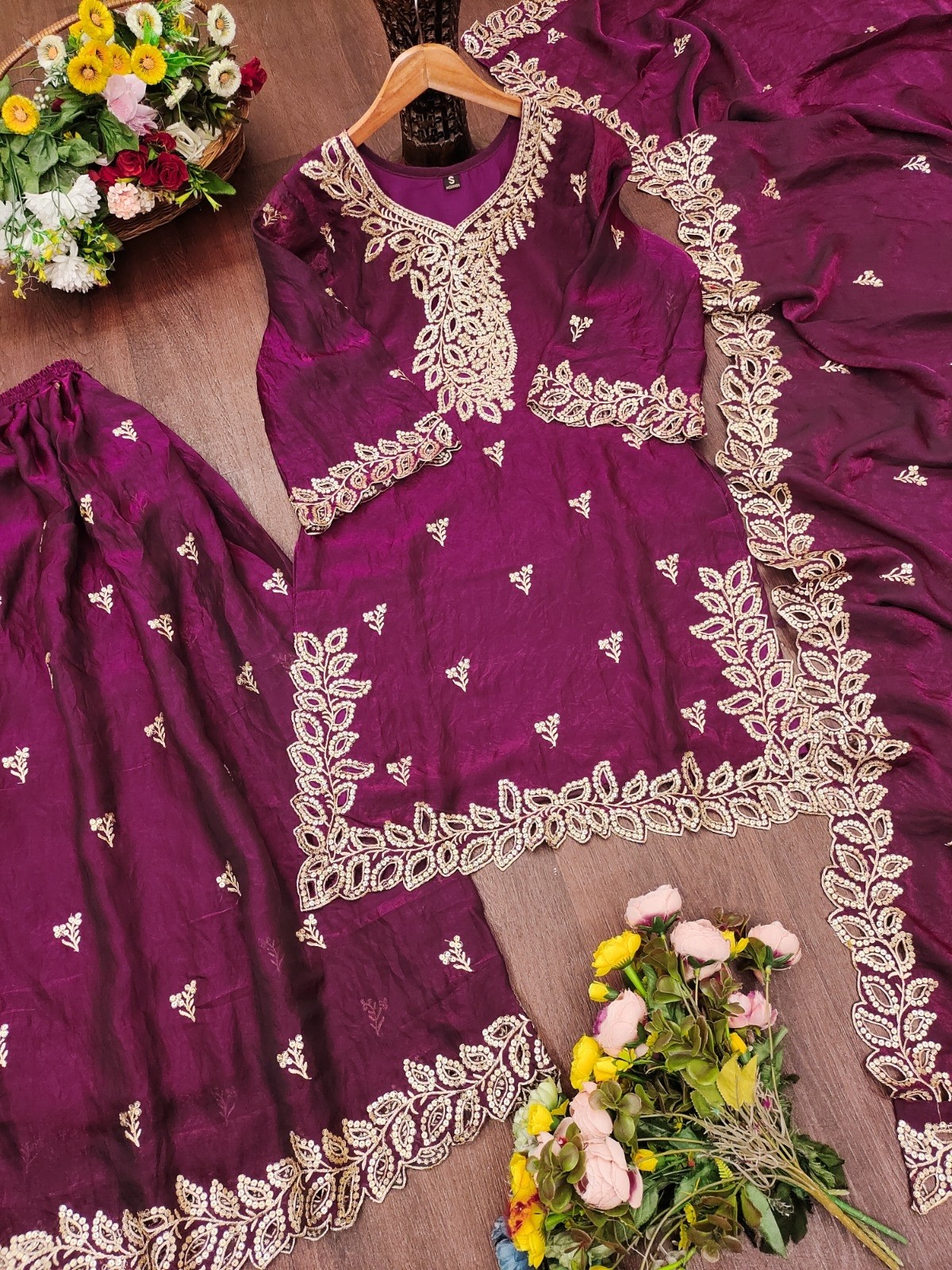FE-141 | Fendy Silk Sequence Embroidered Designer Sharara
