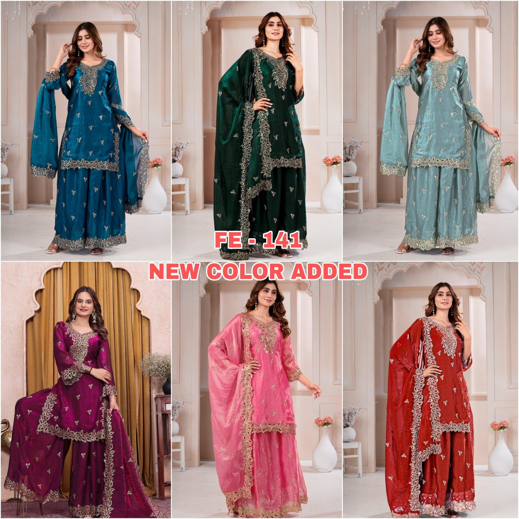 FE-141 | Fendy Silk Sequence Embroidered Designer Sharara