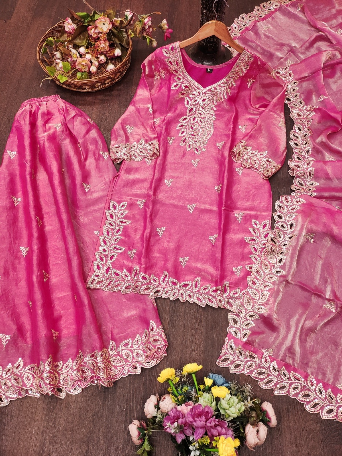 FE-141 | Fendy Silk Sequence Embroidered Designer Sharara