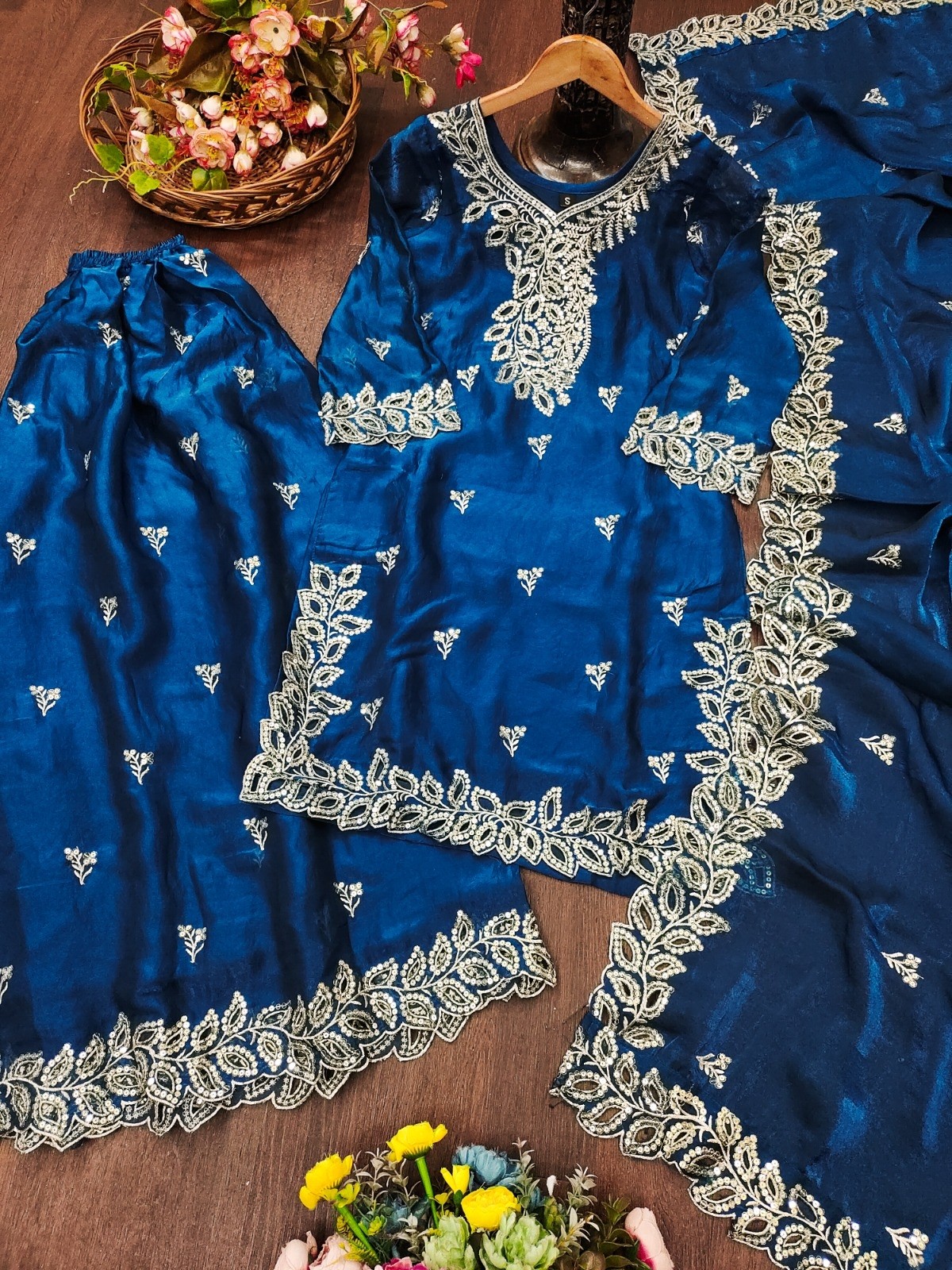 FE-141 | Fendy Silk Sequence Embroidered Designer Sharara