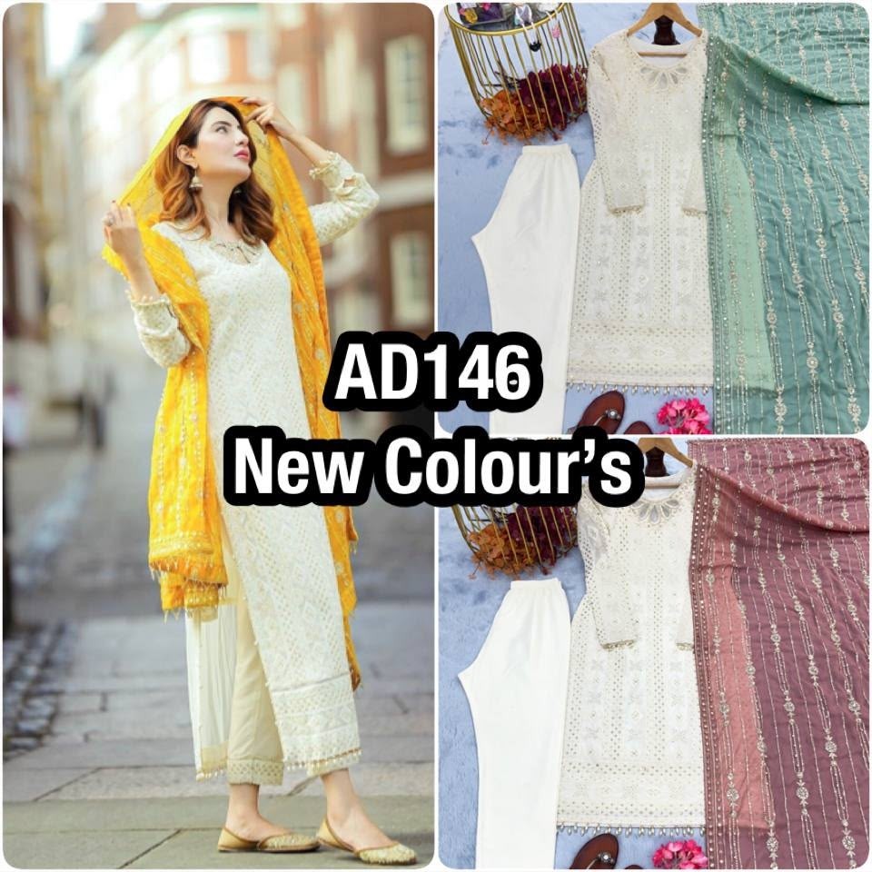 AD146 | Heavy Faux Georgette Sequence & Real Mirror Party Wear Collection
