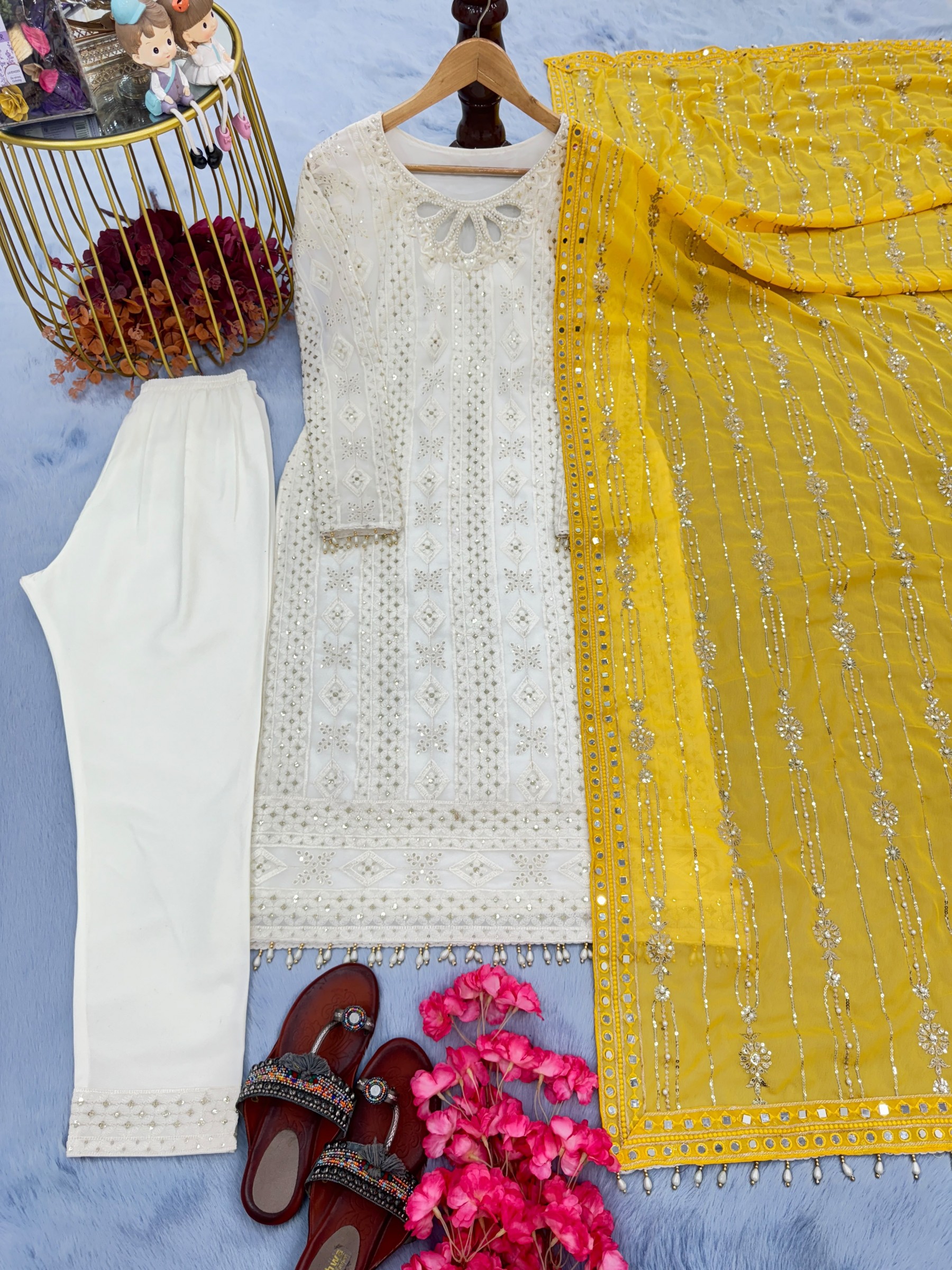 AD146 | Heavy Faux Georgette Sequence & Real Mirror Party Wear Collection