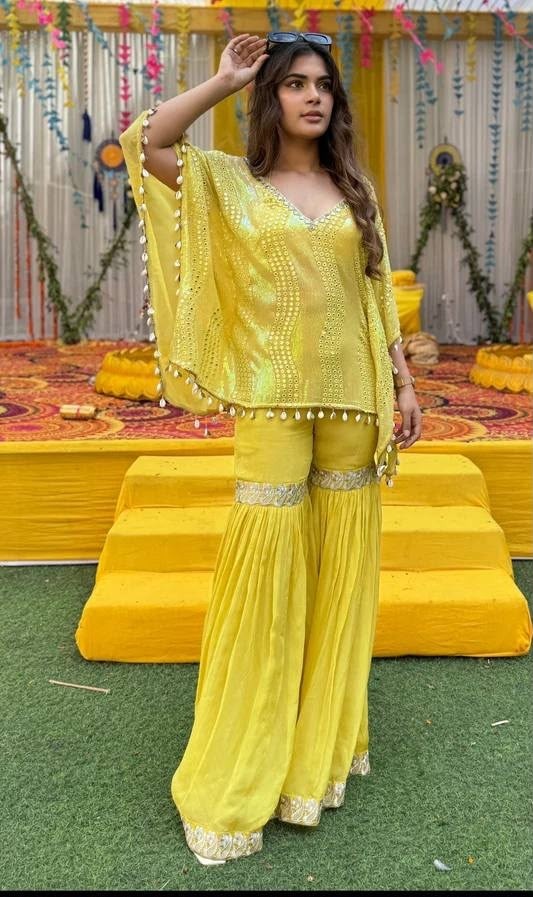 ST-205 | Heavy Faux Georgette 3mm Sequence Designer Kaftan