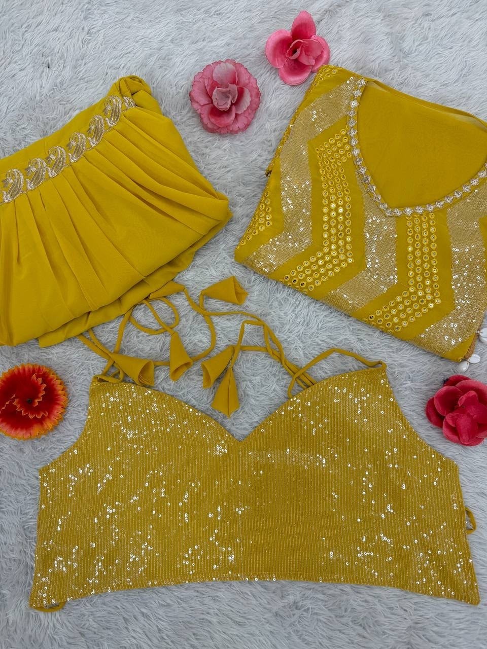 ST-205 | Heavy Faux Georgette 3mm Sequence Designer Kaftan