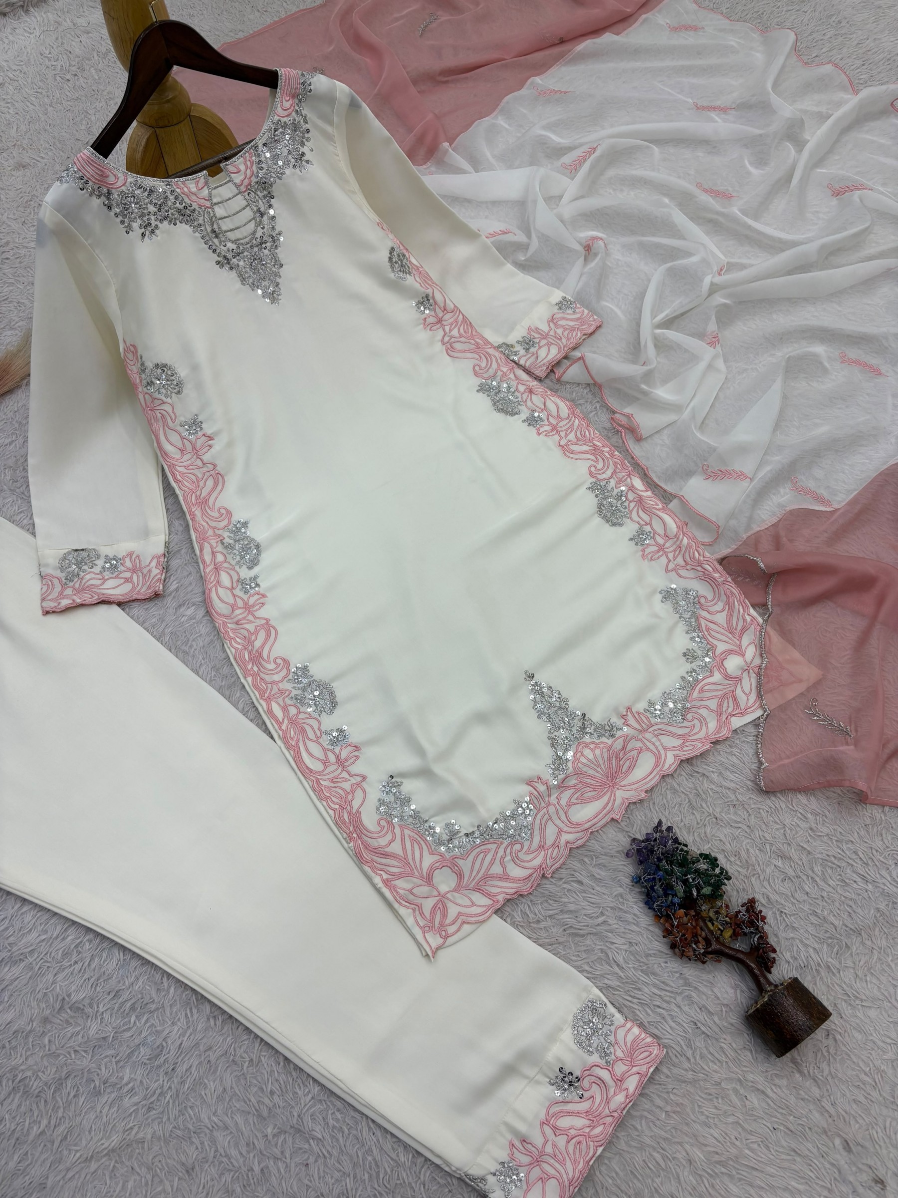 HK-1750 | BS Satin Silk Pakistani Embroidered Designer Collection