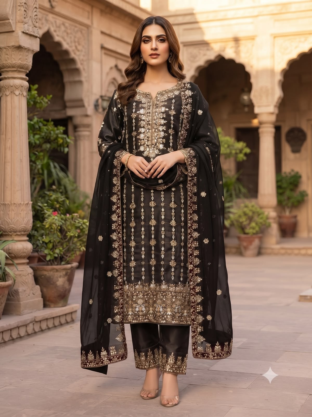 JD-552 | Traditional Collection | Jimmy Chu Silk Embroidered Kurti Set
