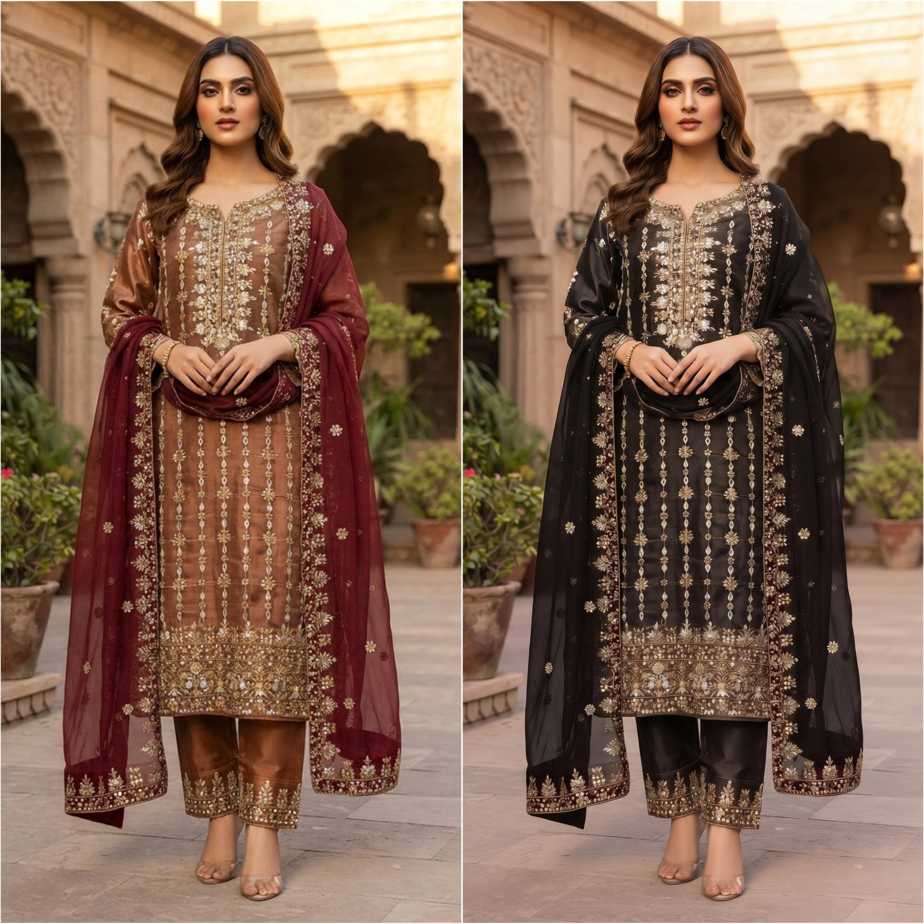 JD-552 | Traditional Collection | Jimmy Chu Silk Embroidered Kurti Set